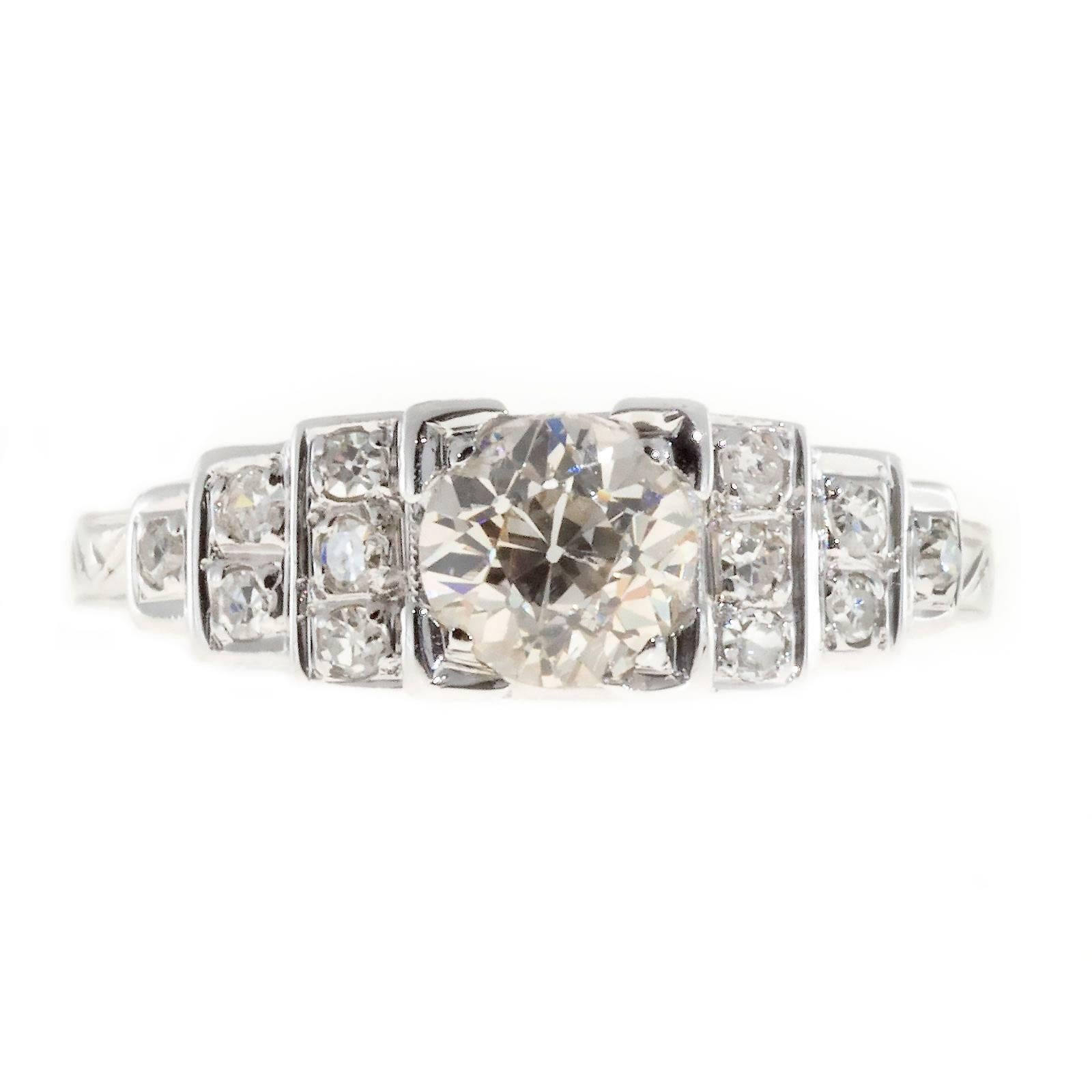 .83 Carat  Diamond White Gold Engagement Ring For Sale