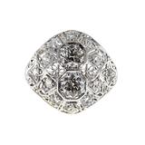 Art Deco Diamond Domed Platinum Cocktail Ring