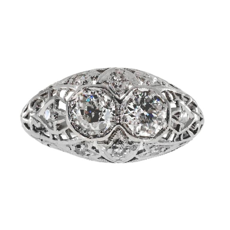 deco filigree engagement rings deco filigree dome platinum engagement ring for sale at 1stdibs deco filigree engagement rings deco filigree dome platinum engagement ring for sale at 1stdibs