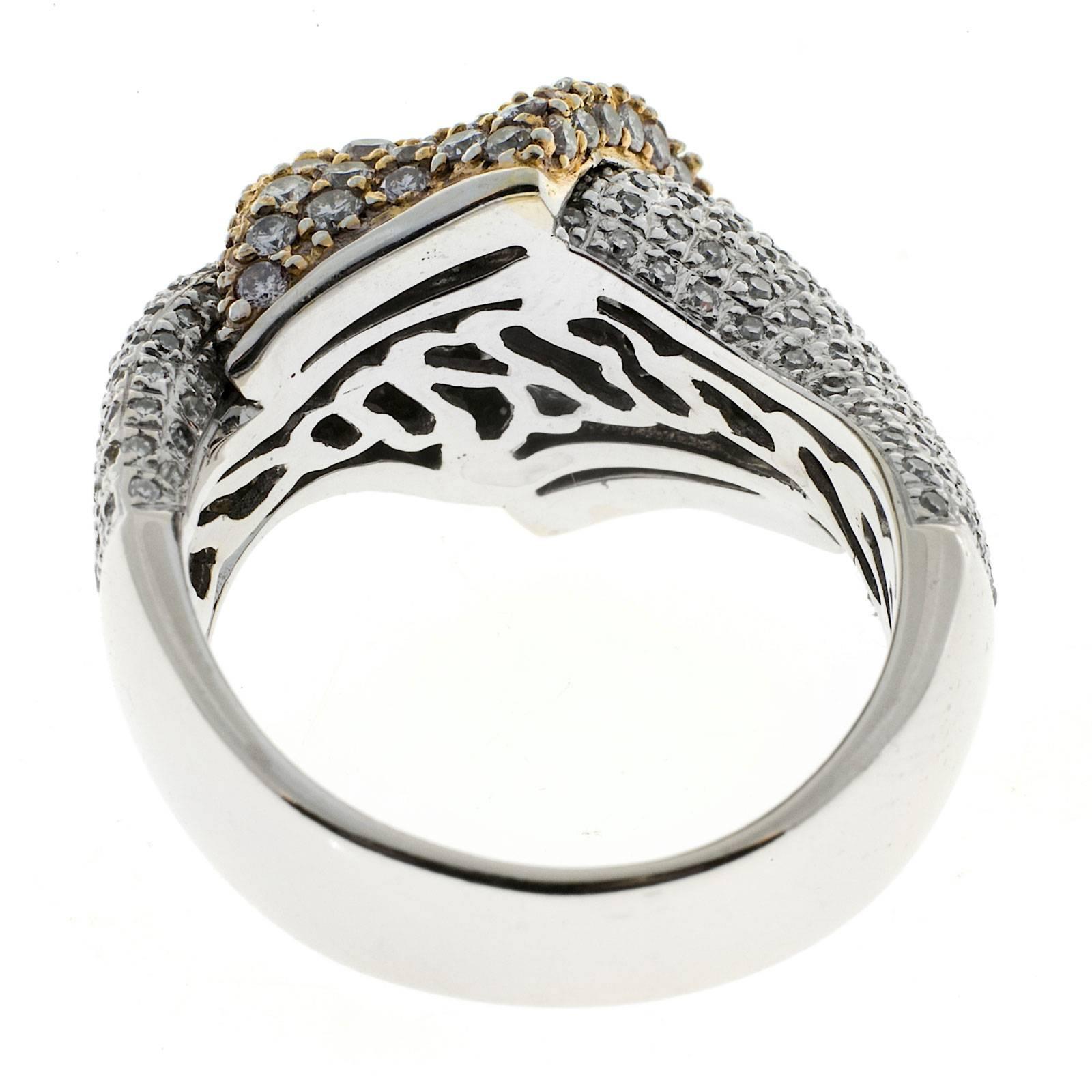BJC Diamond Gold Swirl Design Cocktail Ring 2