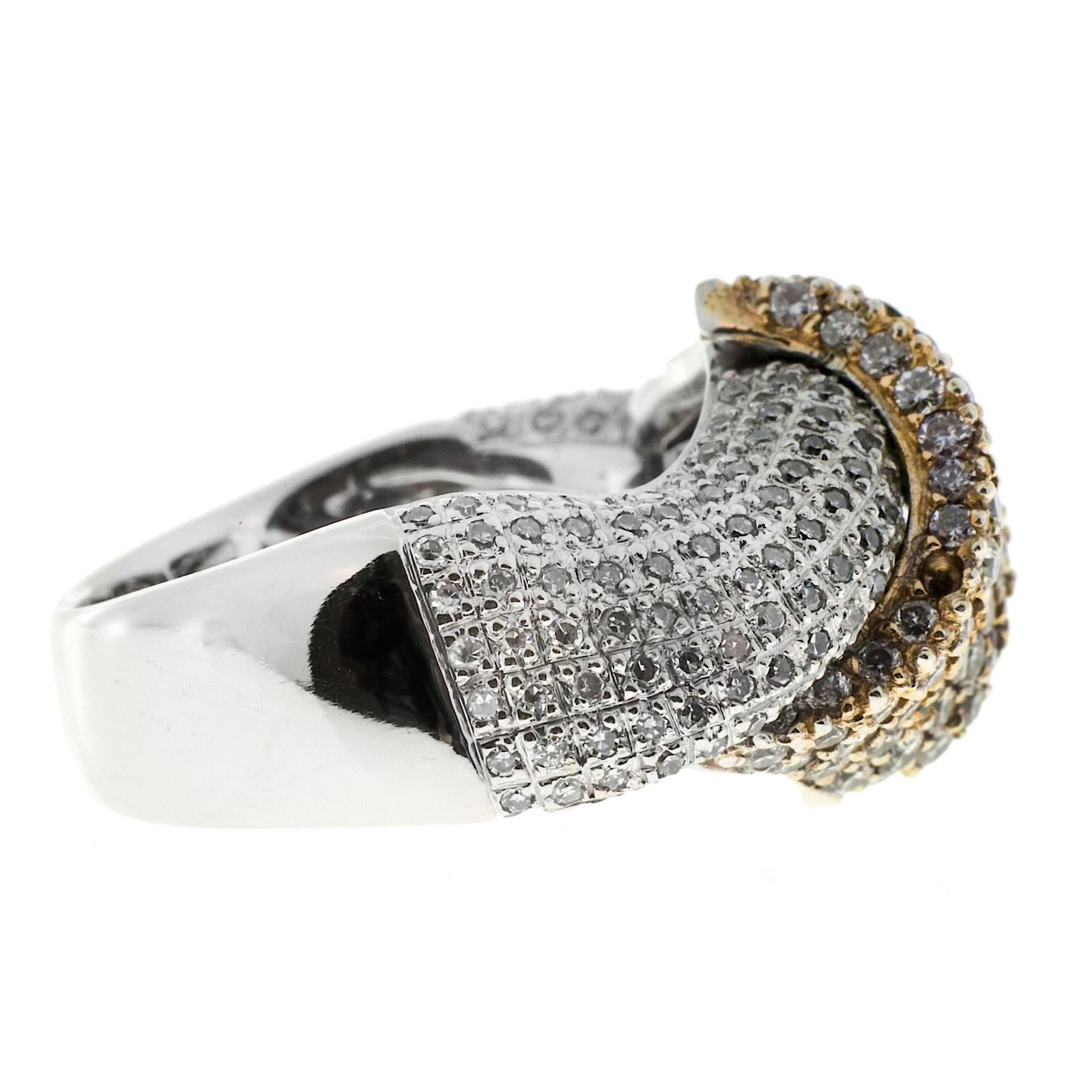 Women's BJC Diamond Gold Swirl Design Cocktail Ring