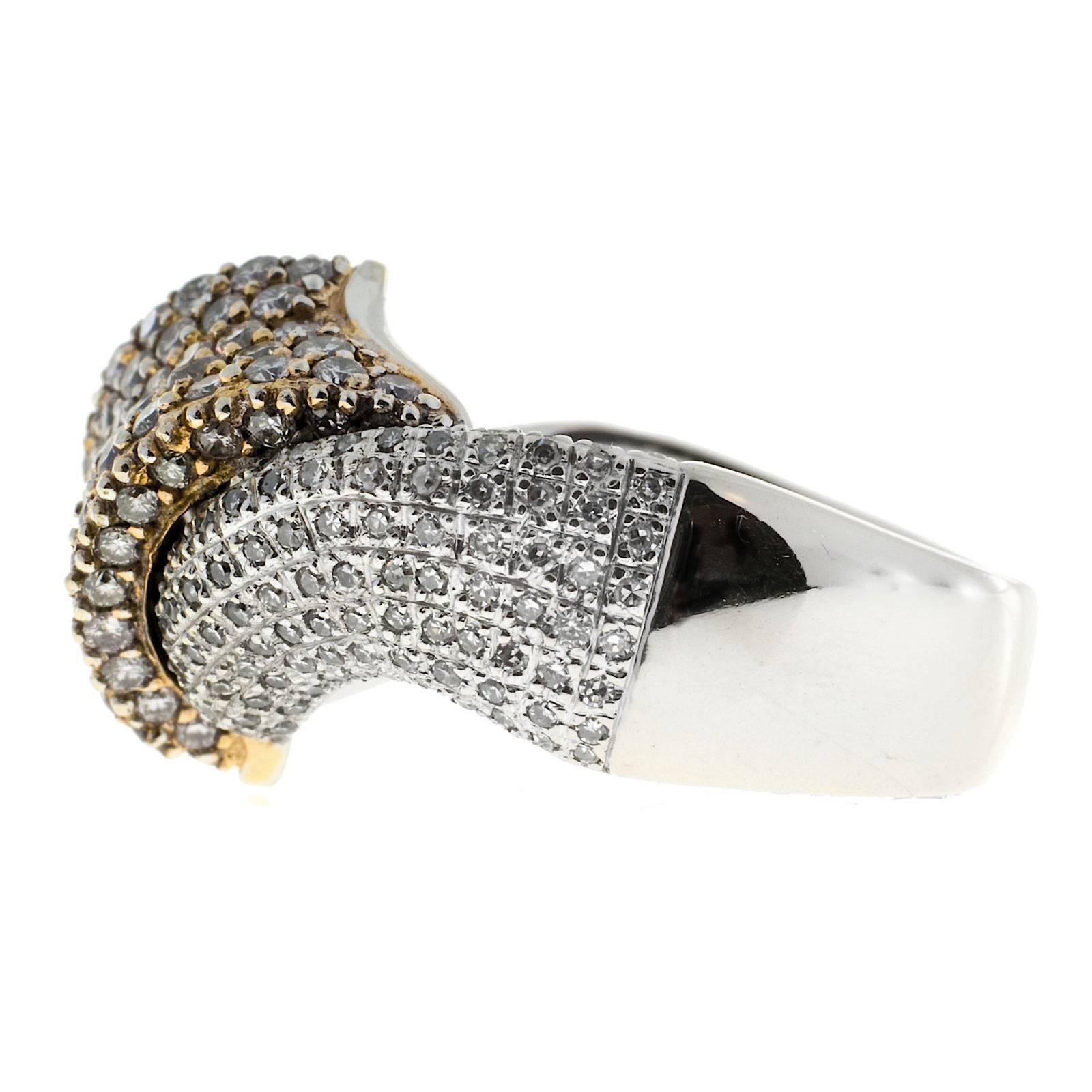 BJC Diamond Gold Swirl Design Cocktail Ring 1