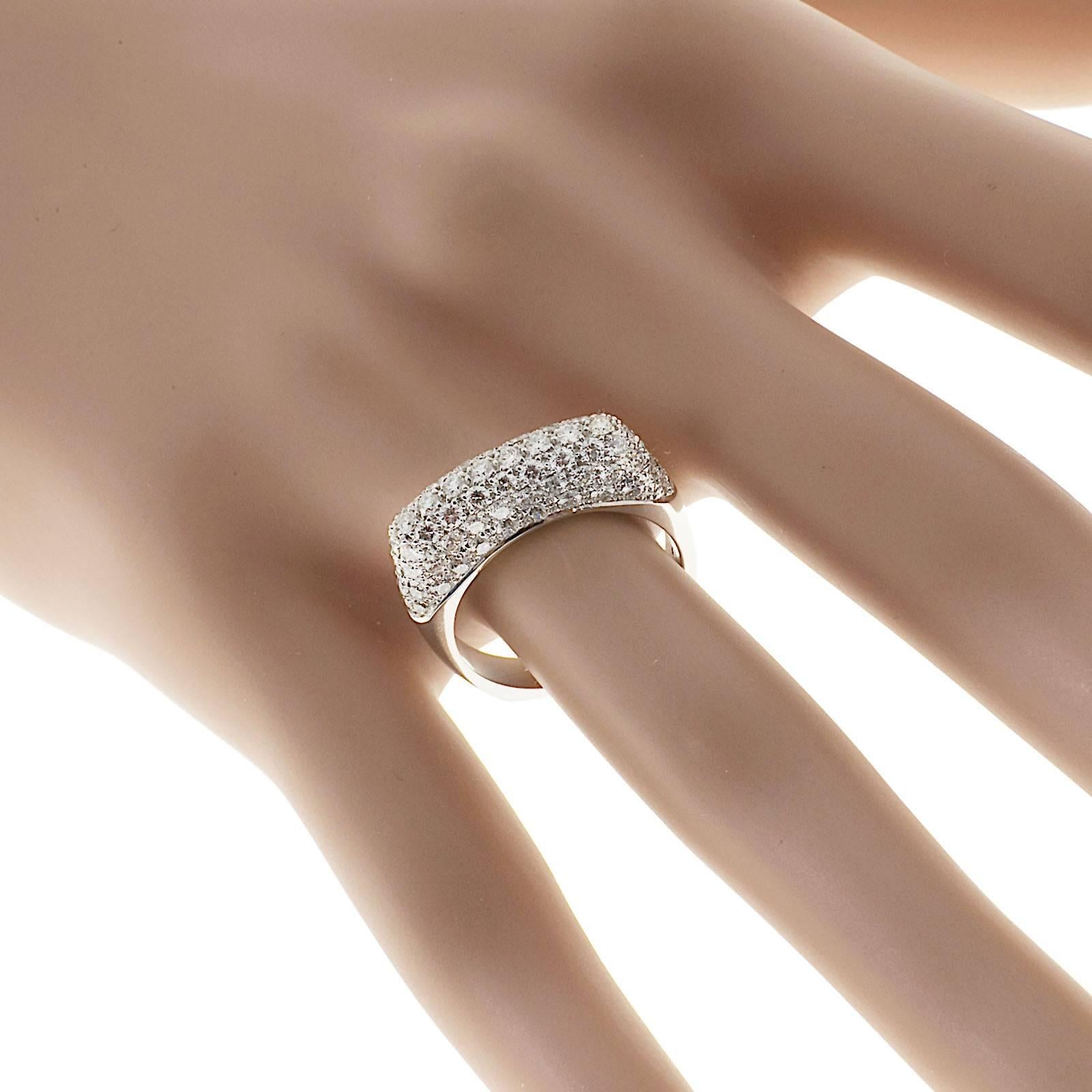 Pave Diamond 1.07 Carat White Gold Dome Ring For Sale 1