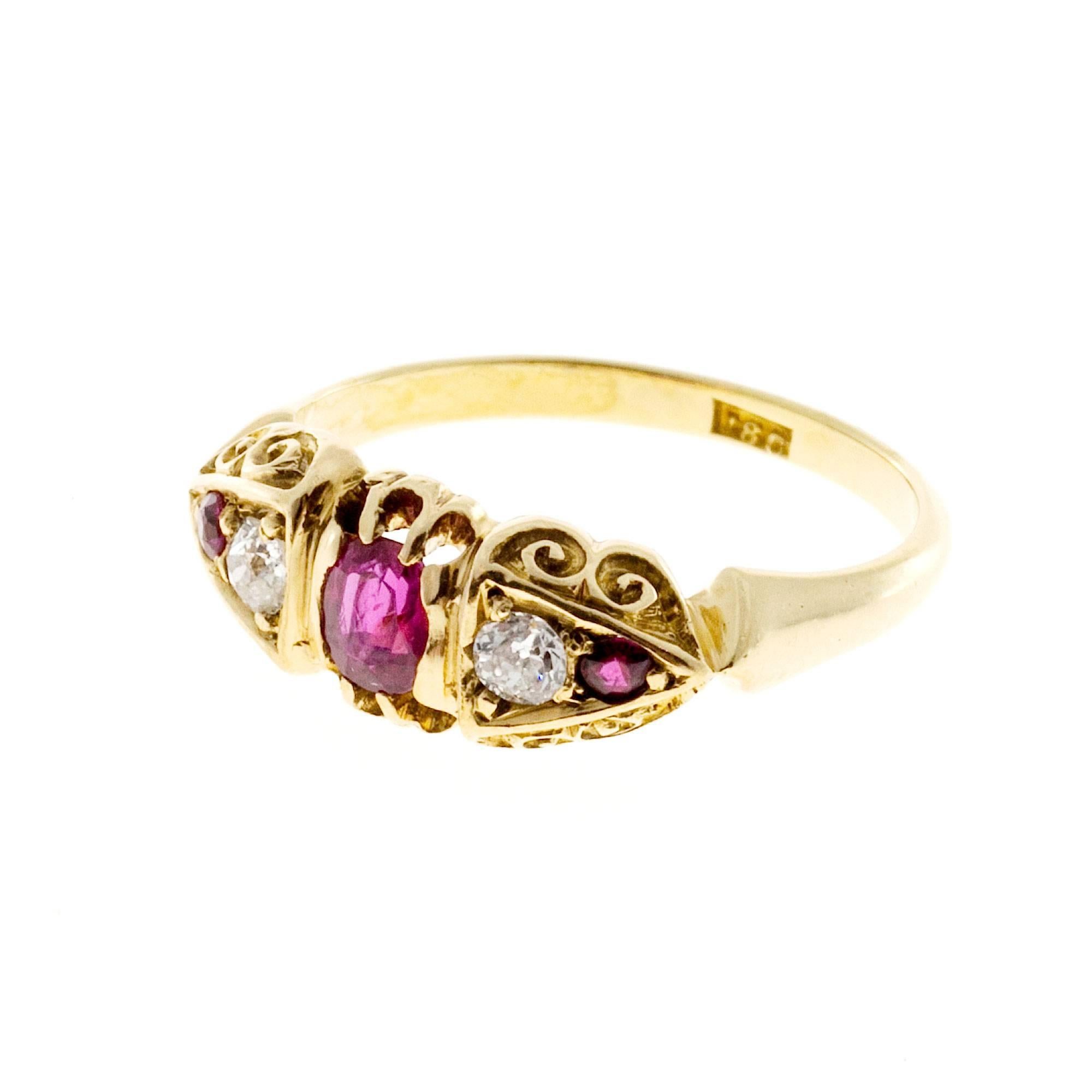 gold ring with red ruby