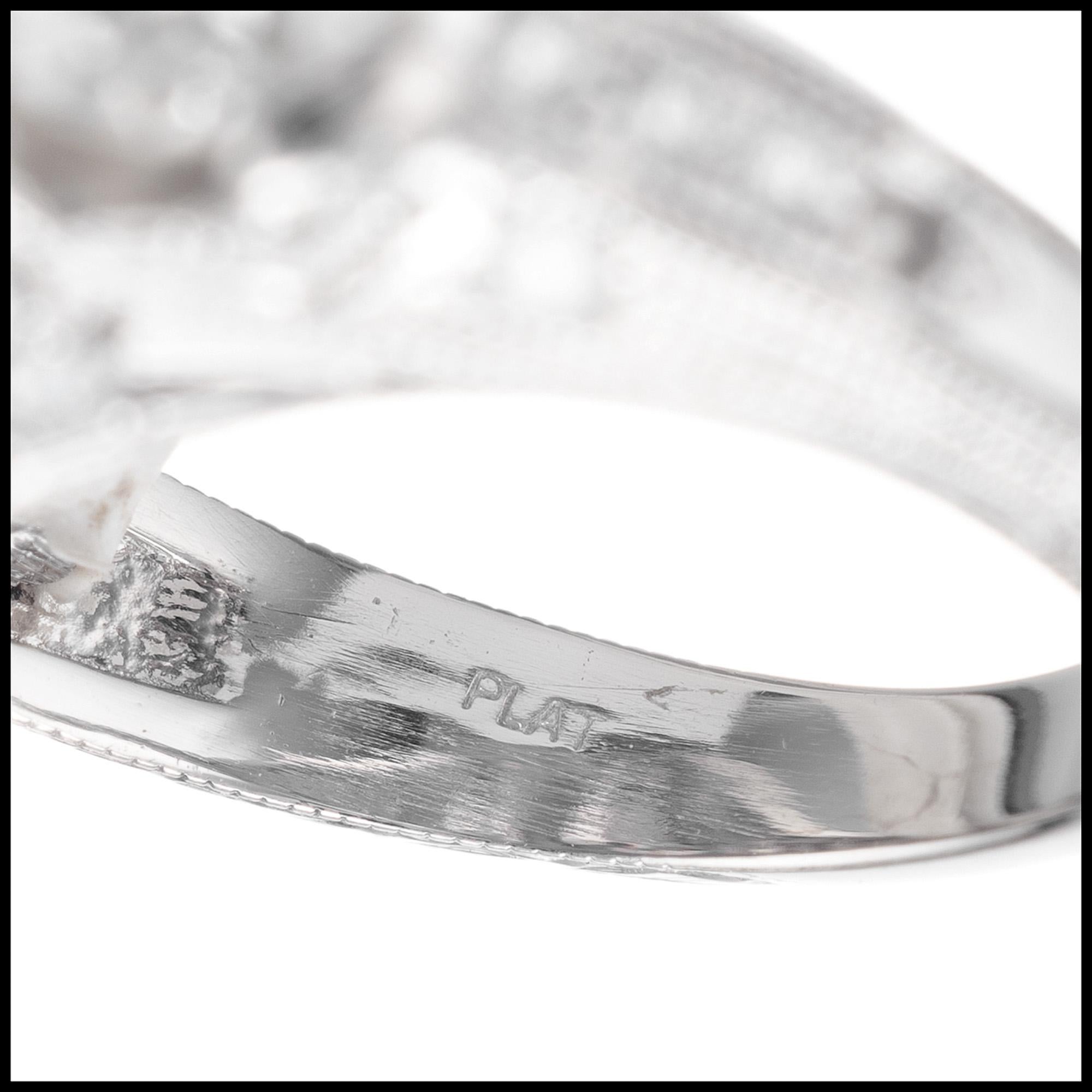 GIA-zertifizierter 2,19 Karat brauner Diamant Platin Art Deco Verlobungsring im Angebot 1