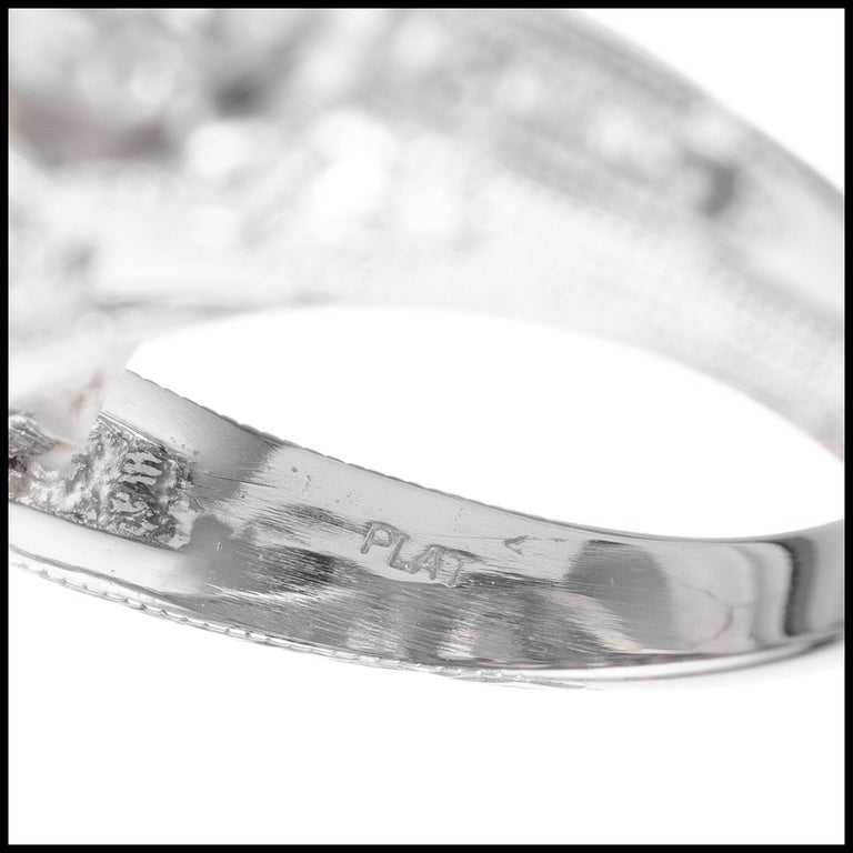 GIA Certified 2.19 Carat Brown Diamond Platinum Art Deco Engagement Ring For Sale 1