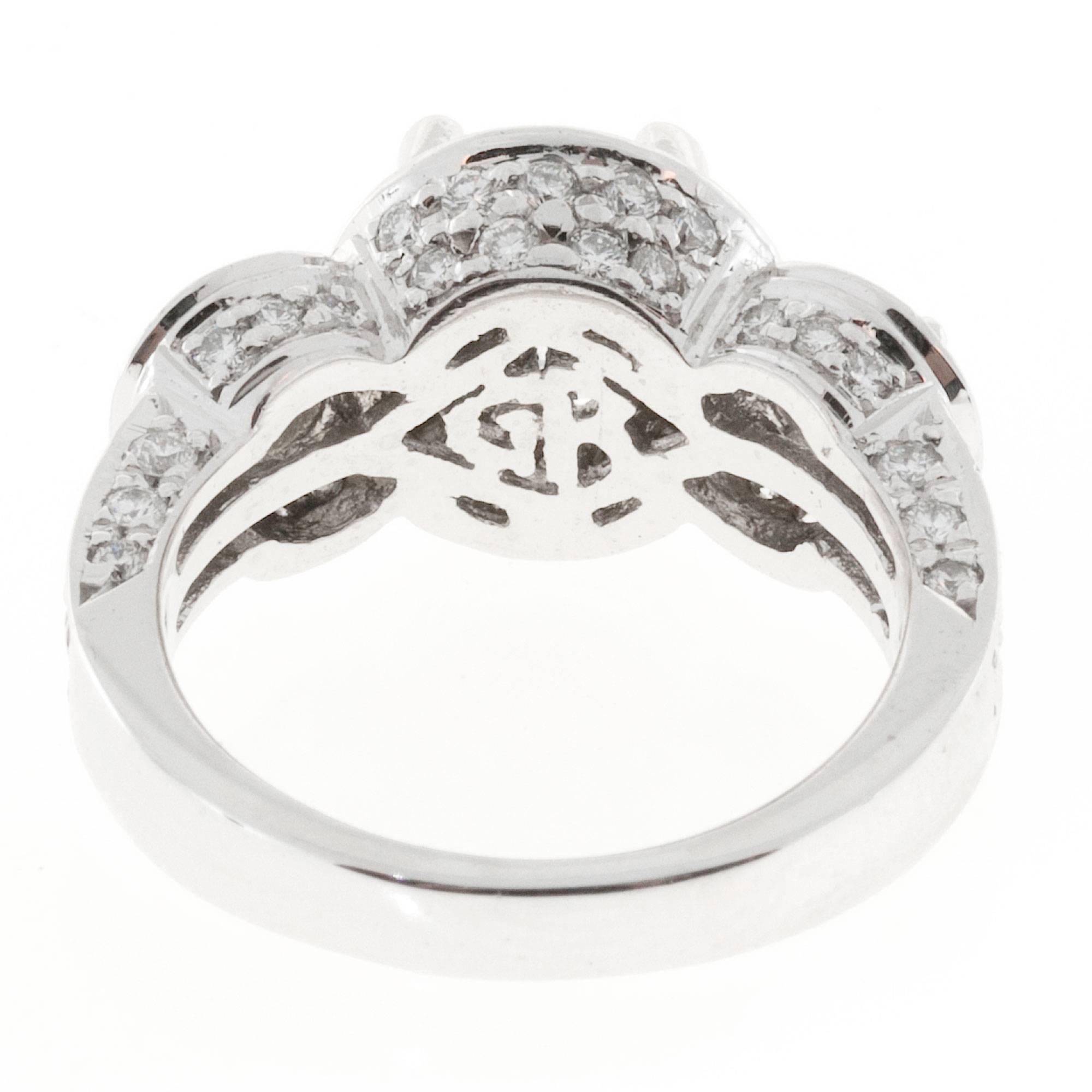 Women's Gregg Ruth Diamond three Stone Platinum Engagement Ring