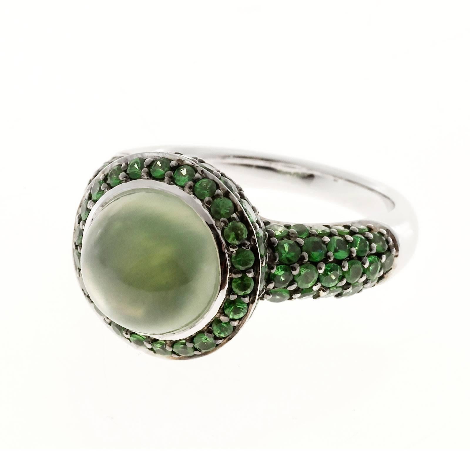 Crivelli Peridott Tsavorite Garnet Gold Cocktail Ring In Good Condition In Stamford, CT