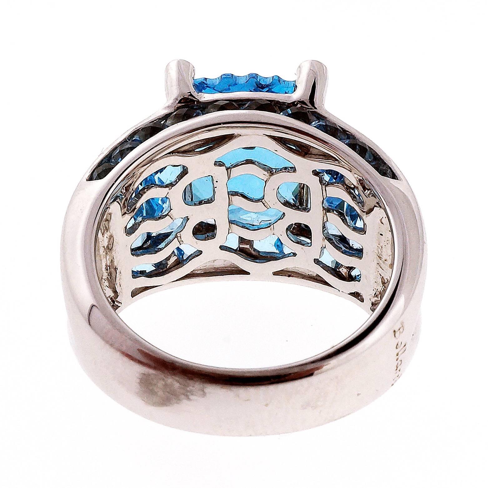Bellarri Blue Topaz Diamond White Gold Ring 3
