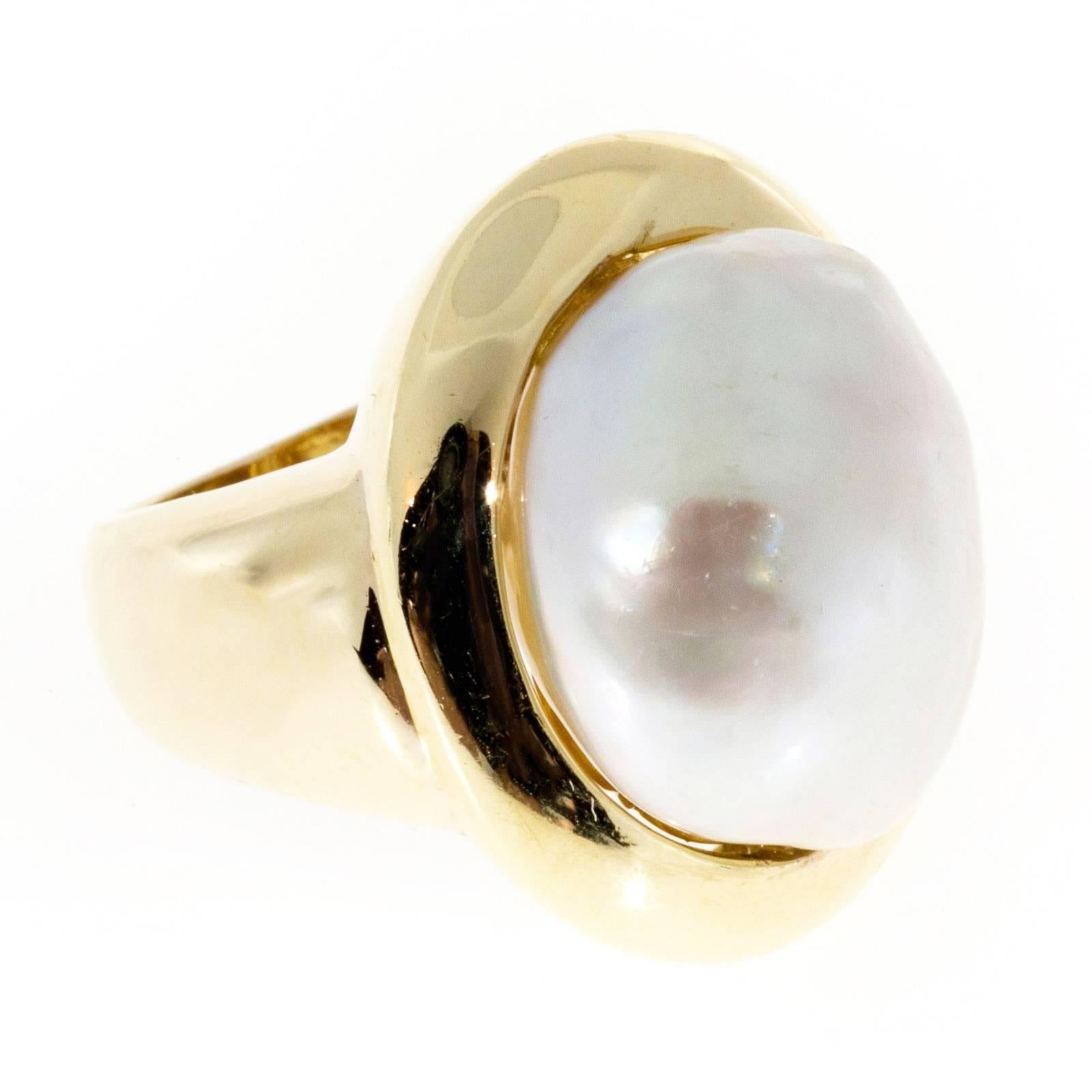 Large South Sea Pearl Gold Ring 2