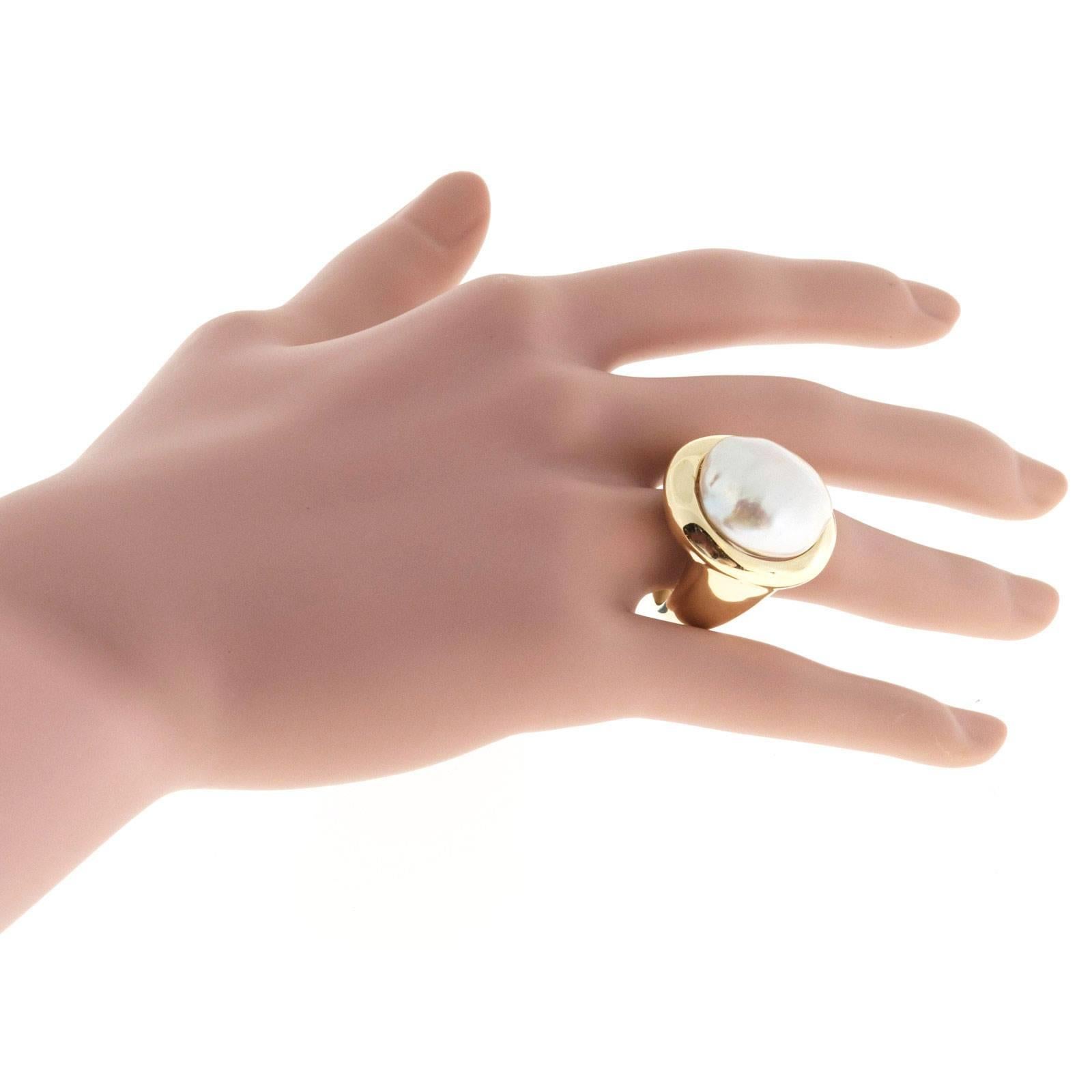 Large South Sea Pearl Gold Ring 3