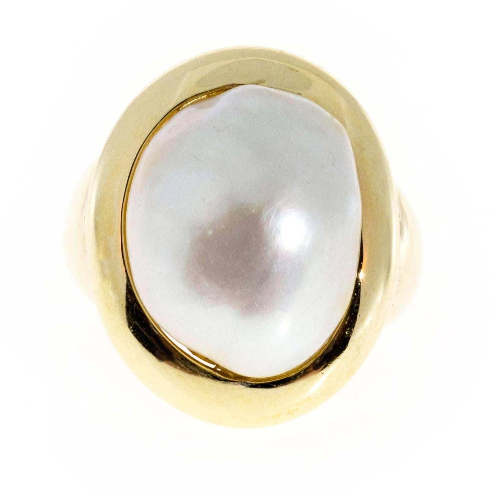 Large South Sea Pearl Gold Ring 1