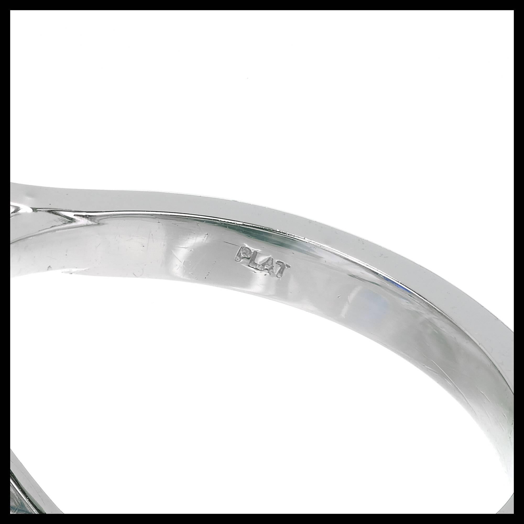 Peter Suchy 12.52 Carat Sapphire Diamond Three-Stone Platinum Engagement Ring 2