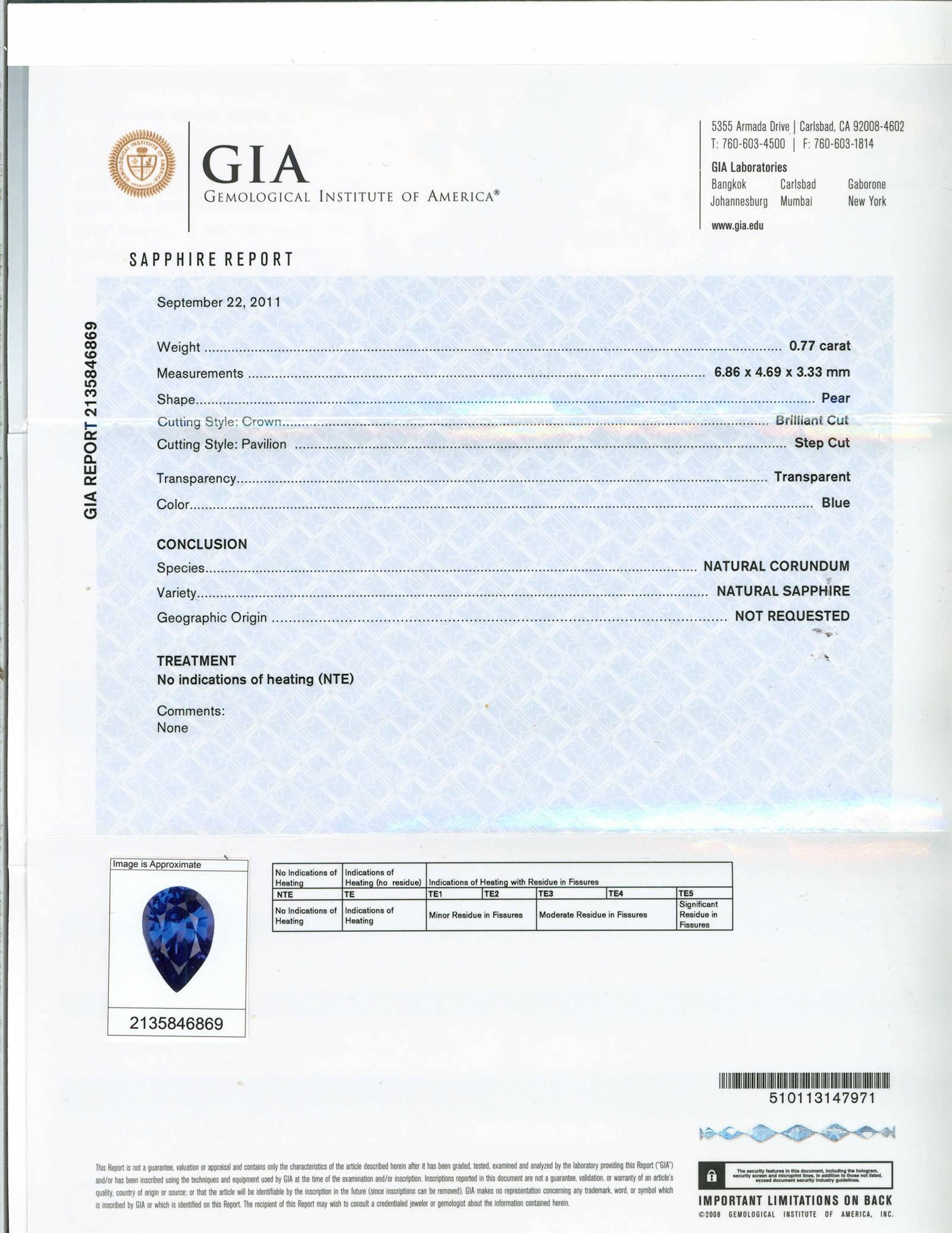 Women's GIA Certified 1.60 Carat Pear Sapphire Diamond Gold Dangle Drop Earrings For Sale