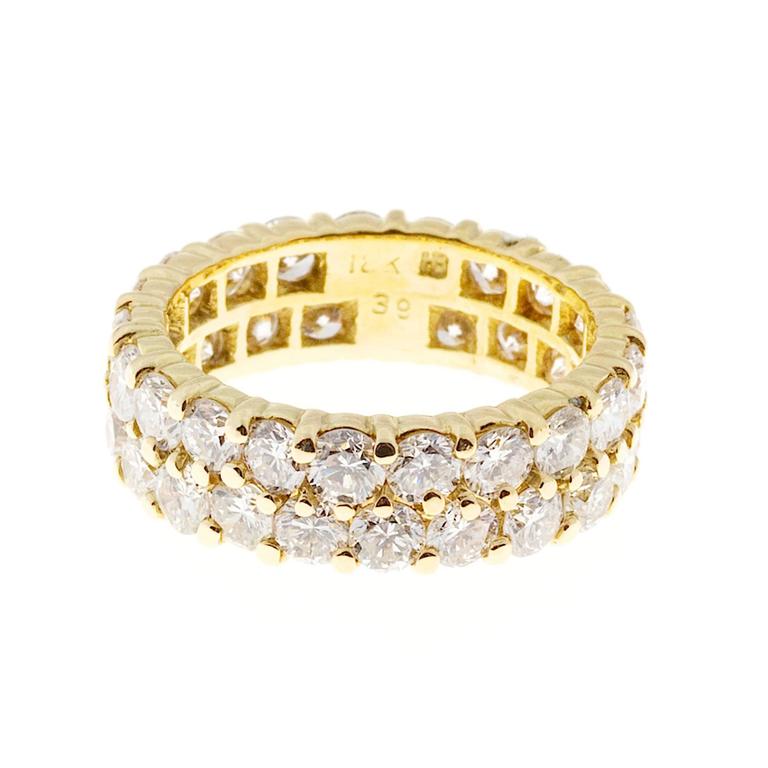 Hammerman Brothers Diamond Gold Two Row Eternity Band Ring at 1stDibs