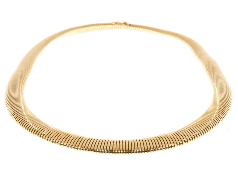 Gold Accordion Graduated Necklace For Sale at 1stDibs | accordion ...