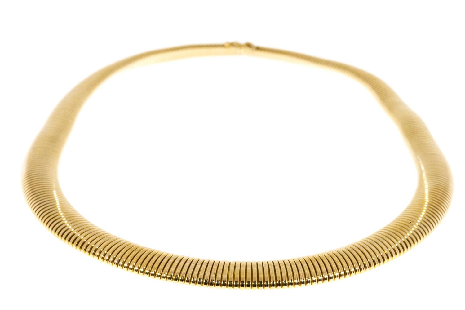 Gold Accordion Graduated Necklace For Sale at 1stdibs