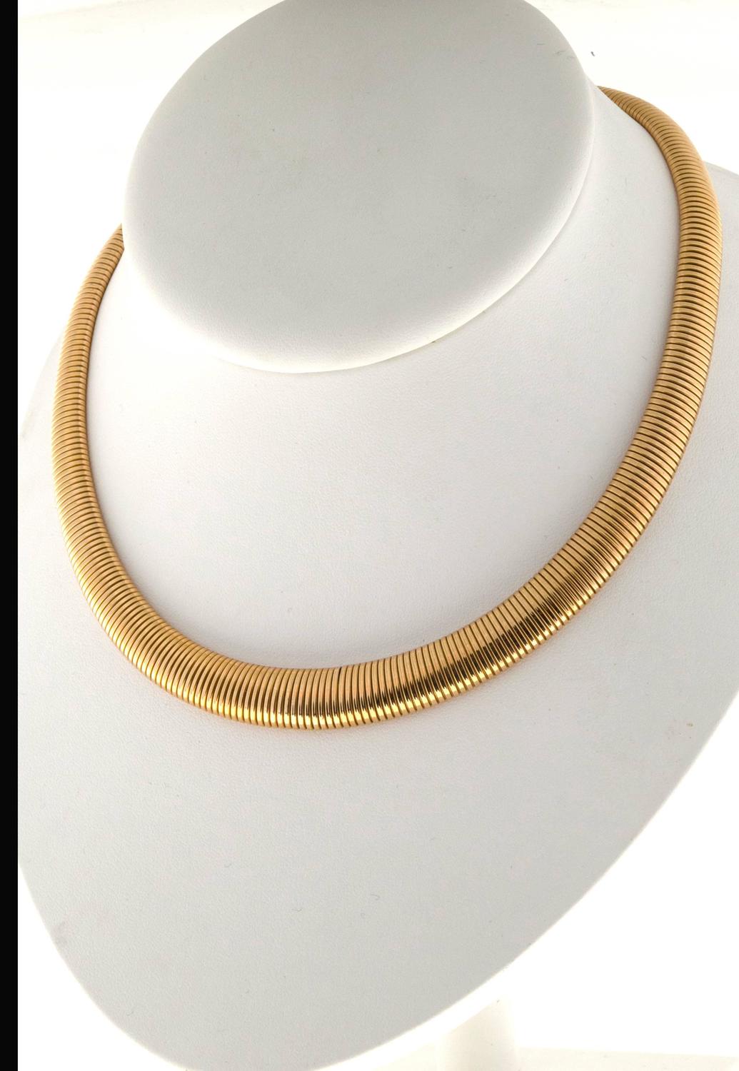 Gold Accordion Graduated Necklace For Sale at 1stdibs