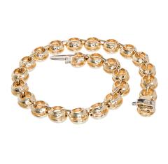 5.25 Carat Diamond Gold Round Tube Set Hinged Bracelet