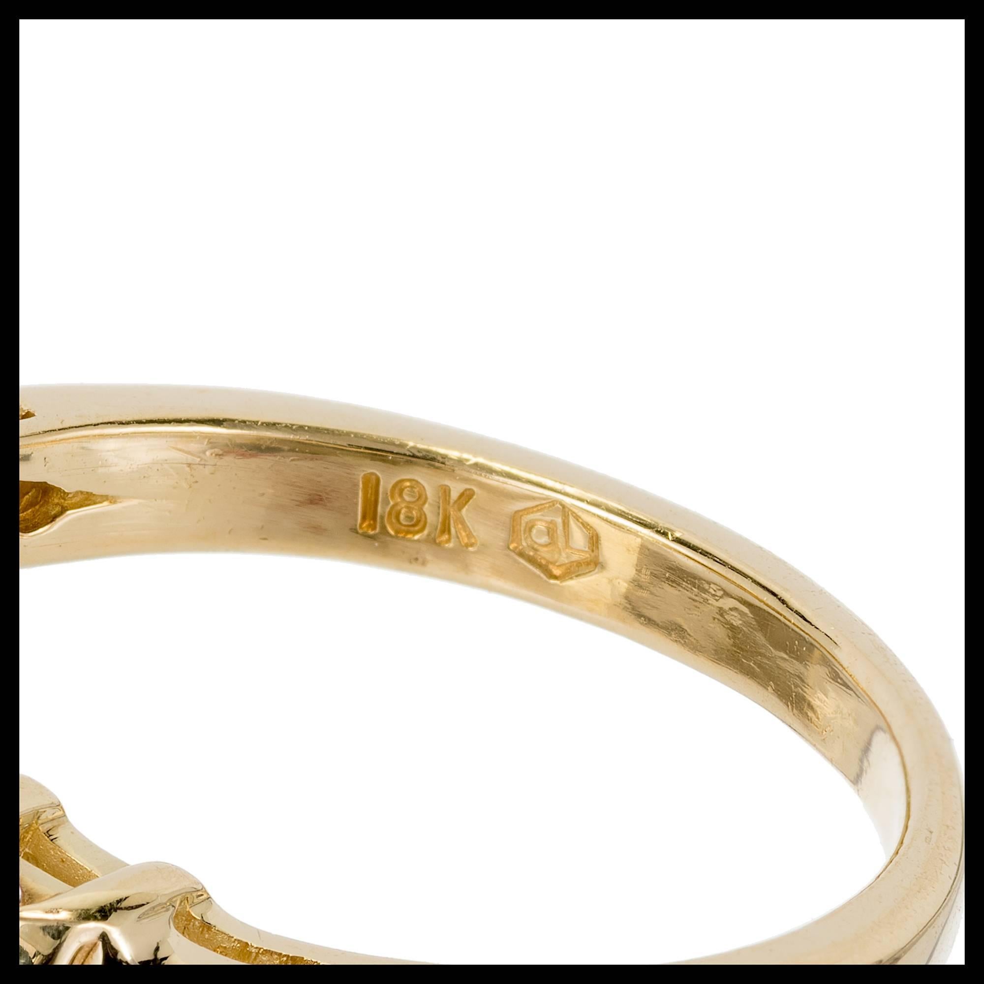 Peter Suchy 2.64 Carat Green Yellow Sapphire Diamond Gold Engagement Ring 3