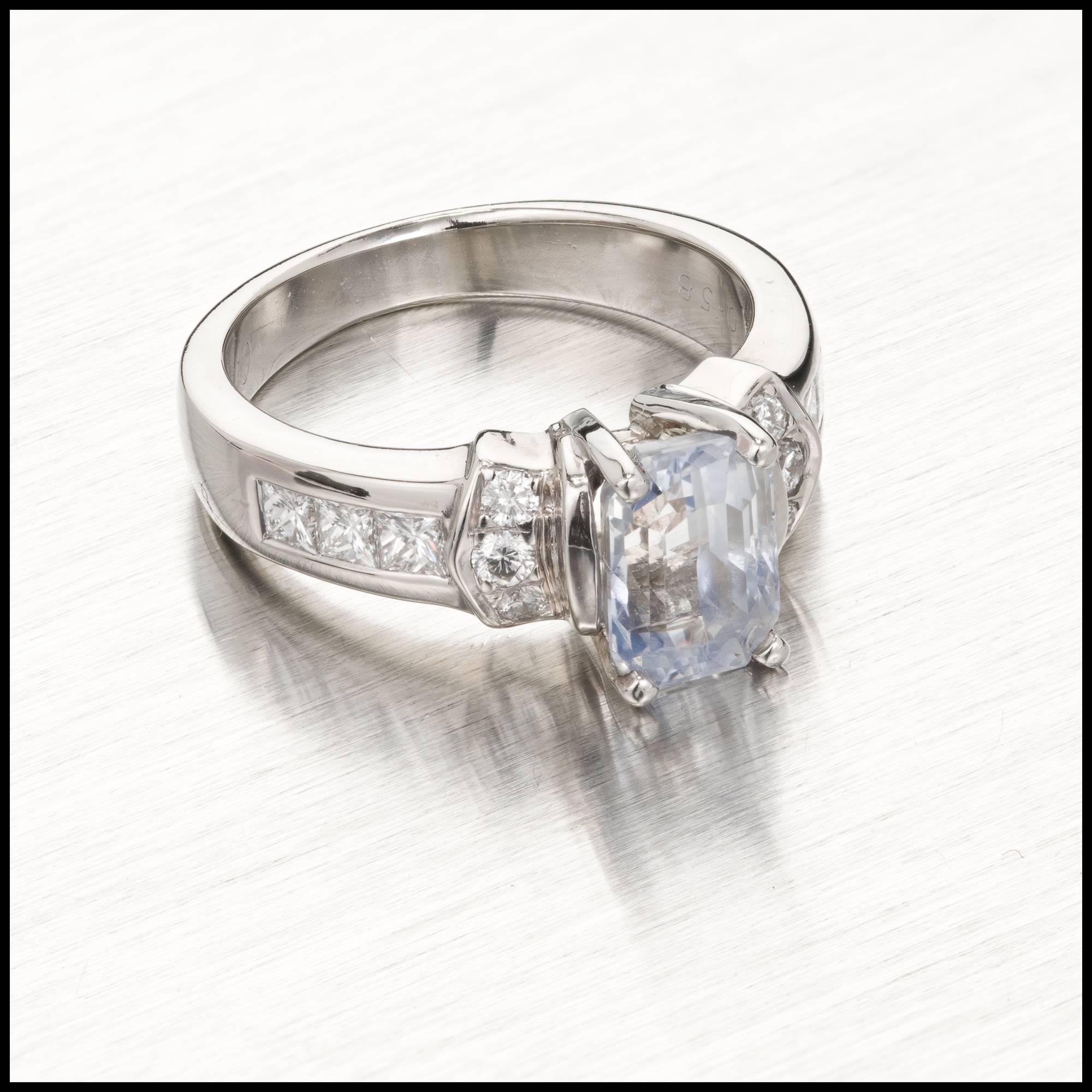 Peter Suchy Bague de fiançailles en or avec diamants et saphir de 2,58 carats certifié GIA Bon état - En vente à Stamford, CT