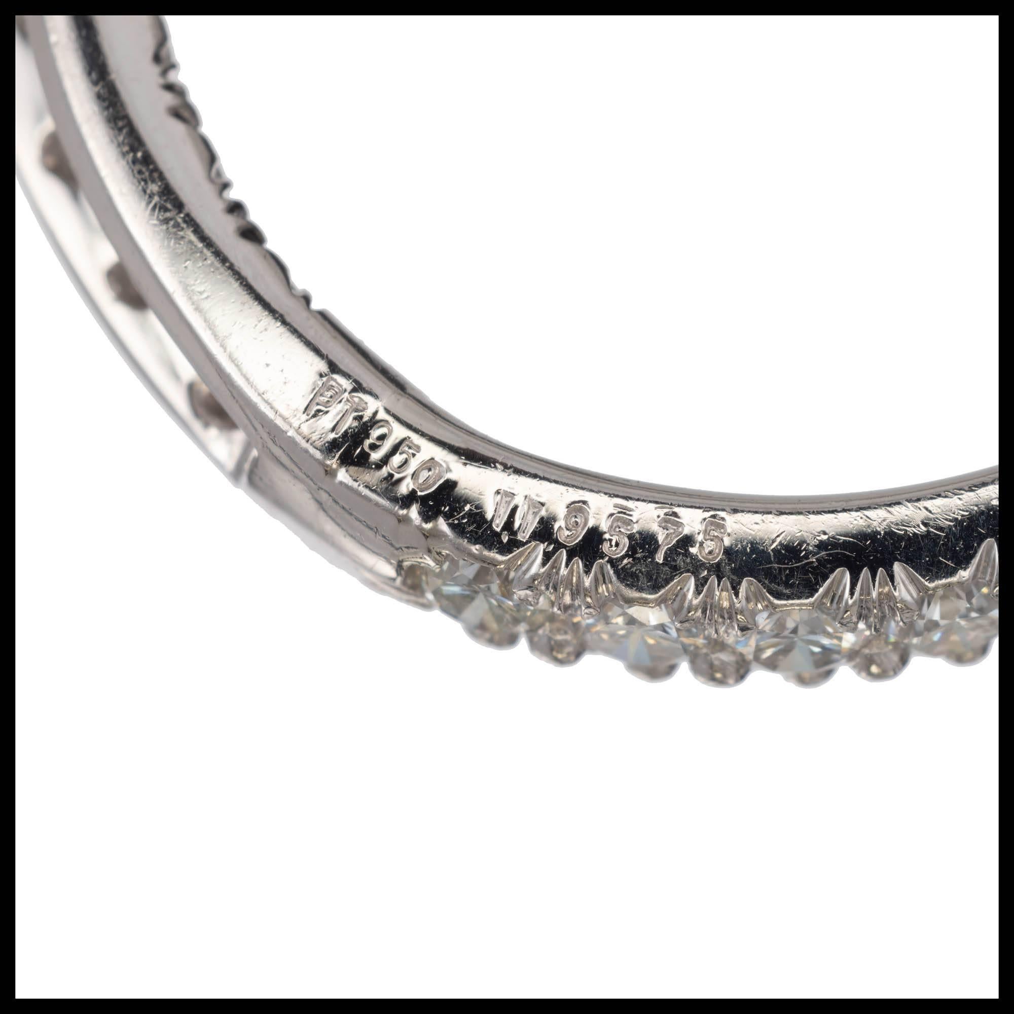 Kurt Wayne 3.50 Carat Diamond Platinum Swirl Hoop Earrings In Good Condition For Sale In Stamford, CT
