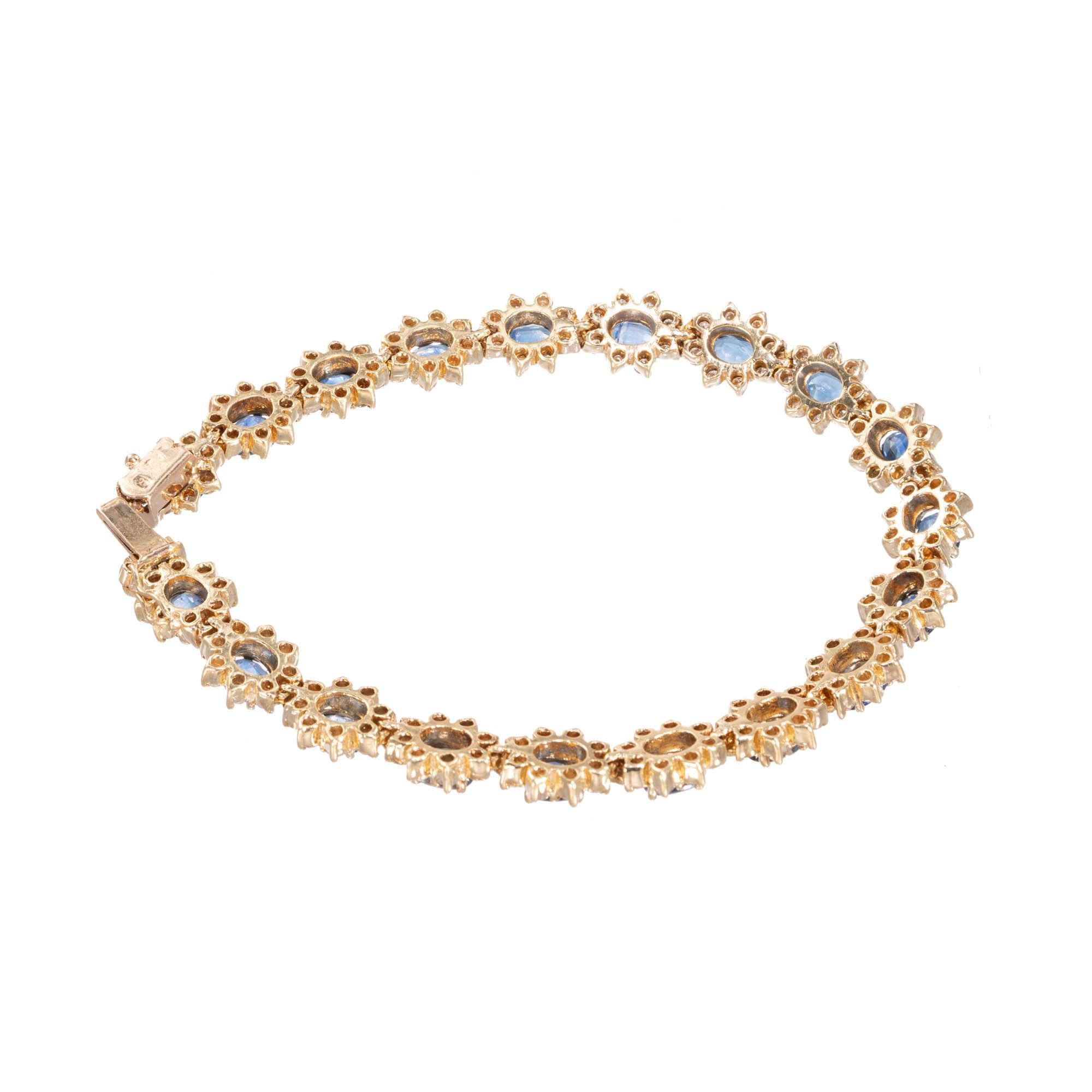 Bracelet en or jaune avec saphir bleu 14,07 carats et diamants en vente 2