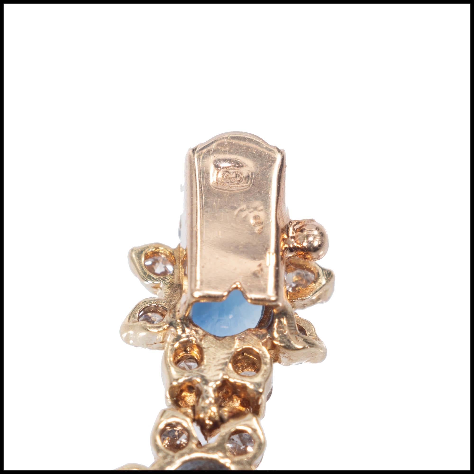 14.07 Carat Blue Sapphire Diamond Yellow Gold Bracelet For Sale 1