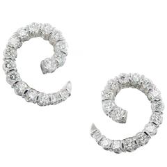 Gemlok Diamond Swirl Platinum Clip Post Earrings