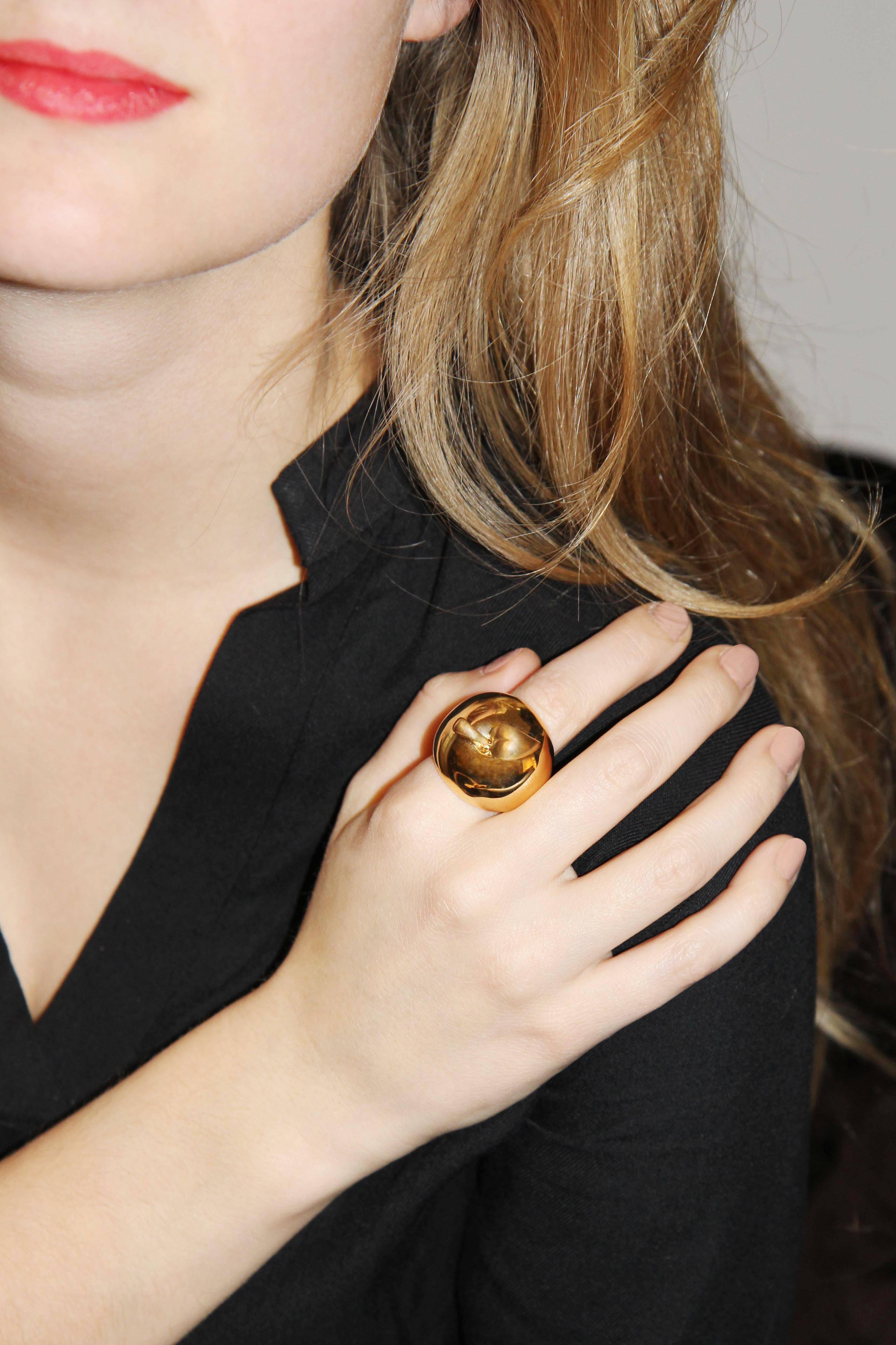 Lorenz Baumer Paris Gold Pomme Croquee Ring For Sale 1