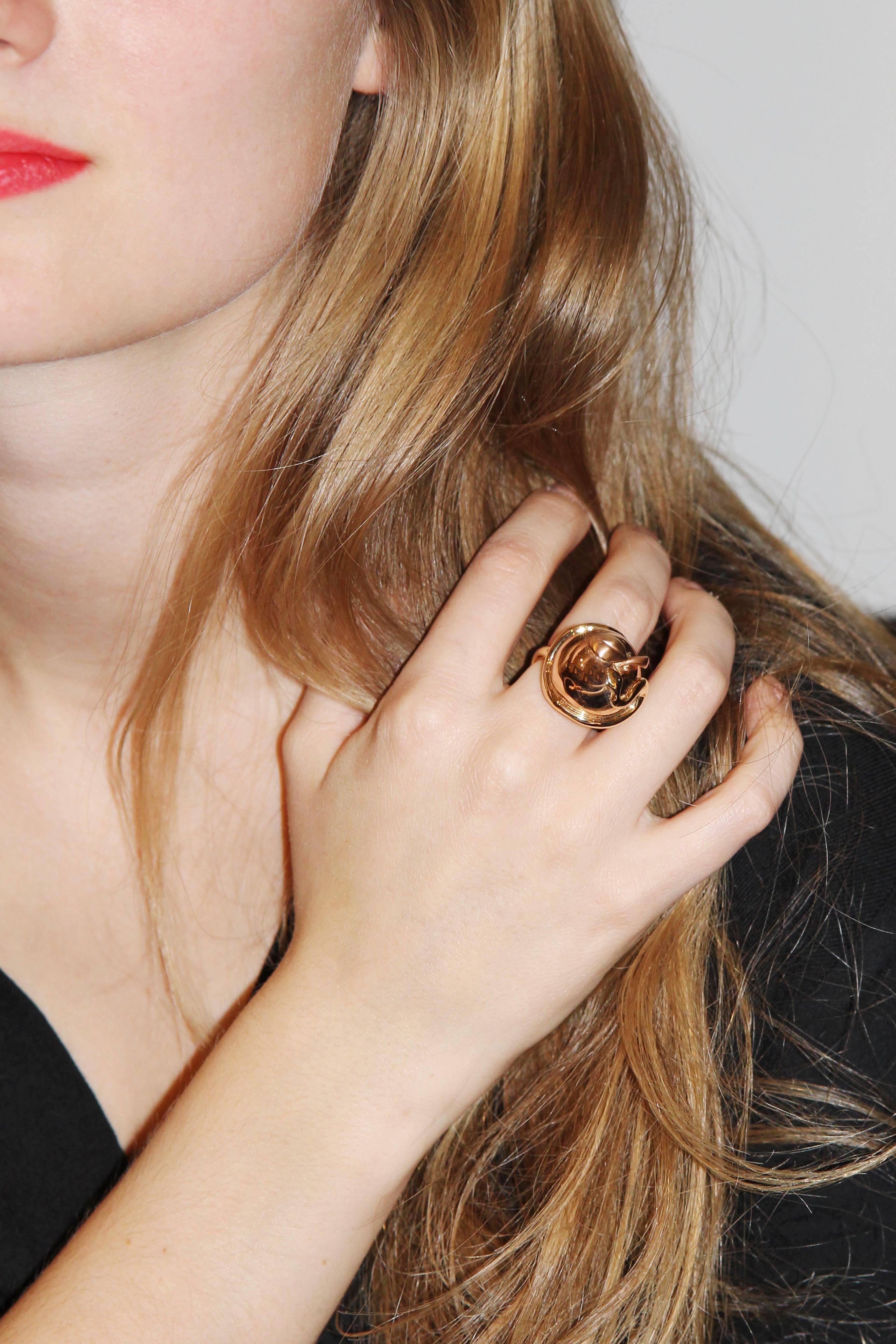 Lorenz Bäumer Paris Diamonds Two Color Gold Pomme Serpent Ring For Sale 1