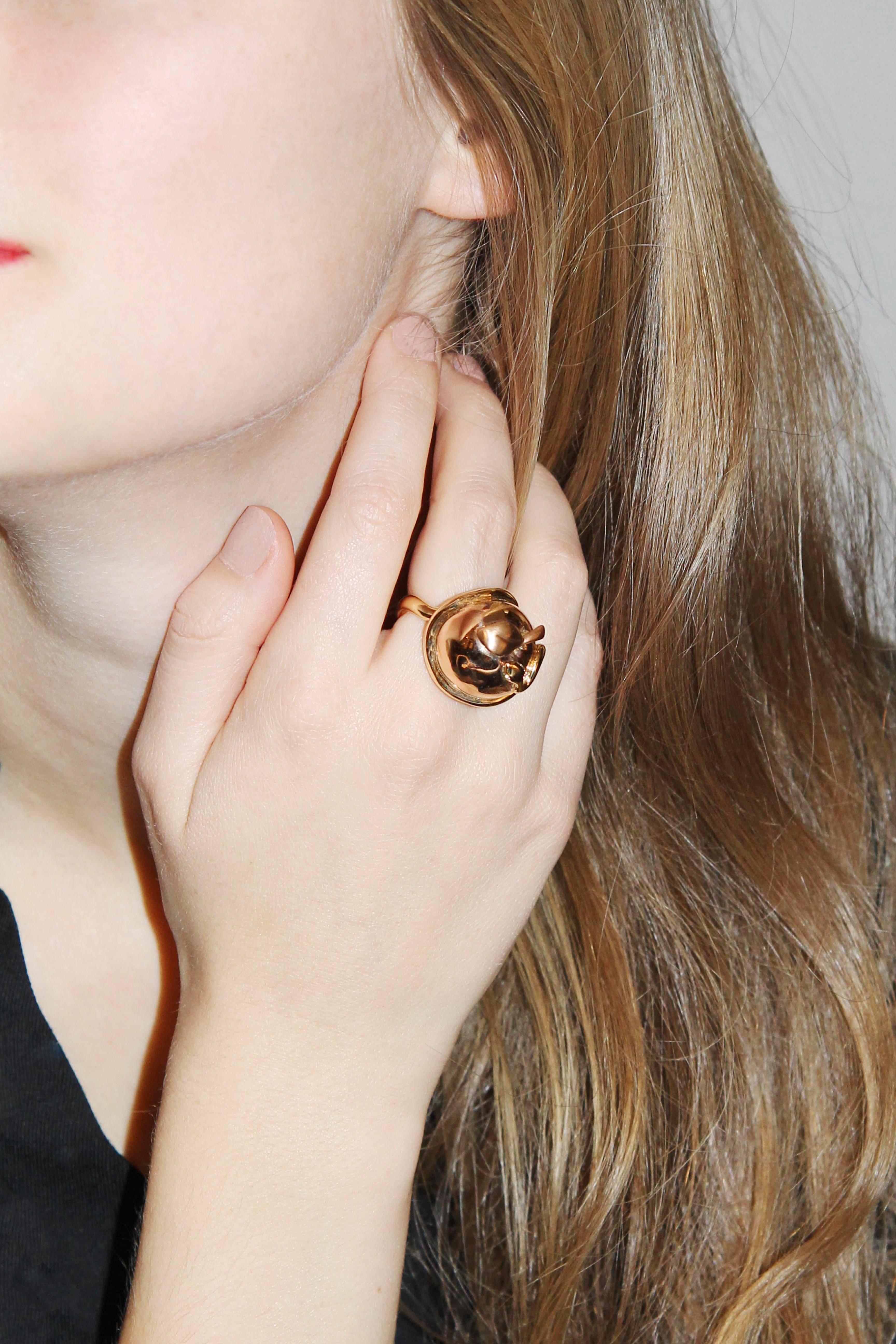Women's Lorenz Bäumer Paris Diamonds Two Color Gold Pomme Serpent Ring For Sale