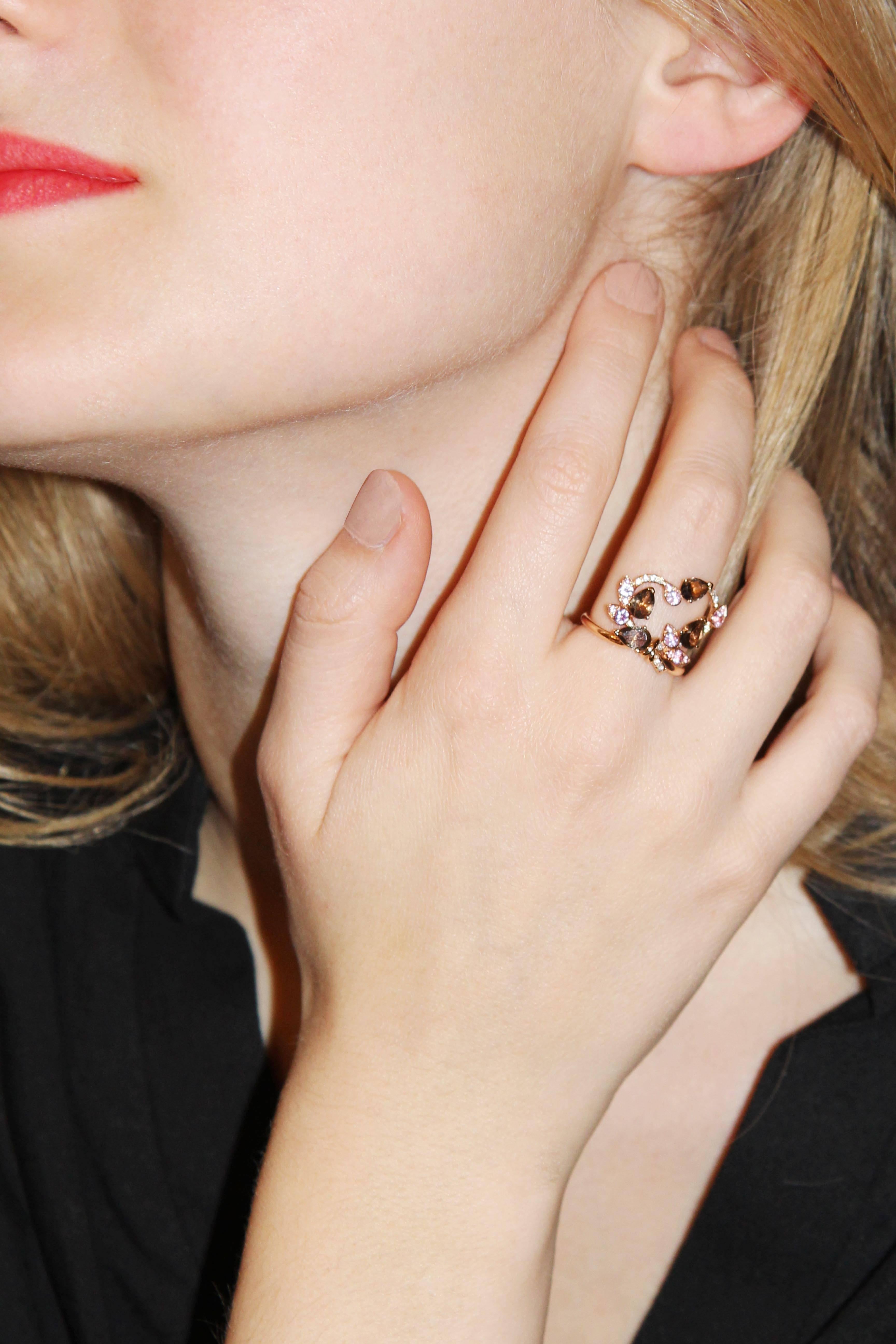 Women's Lorenz Baumer Paris Victoria Quartz Sapphire Diamond Gold Ring