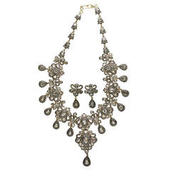 Indian Rajasthani Diamond Necklace and Earrings