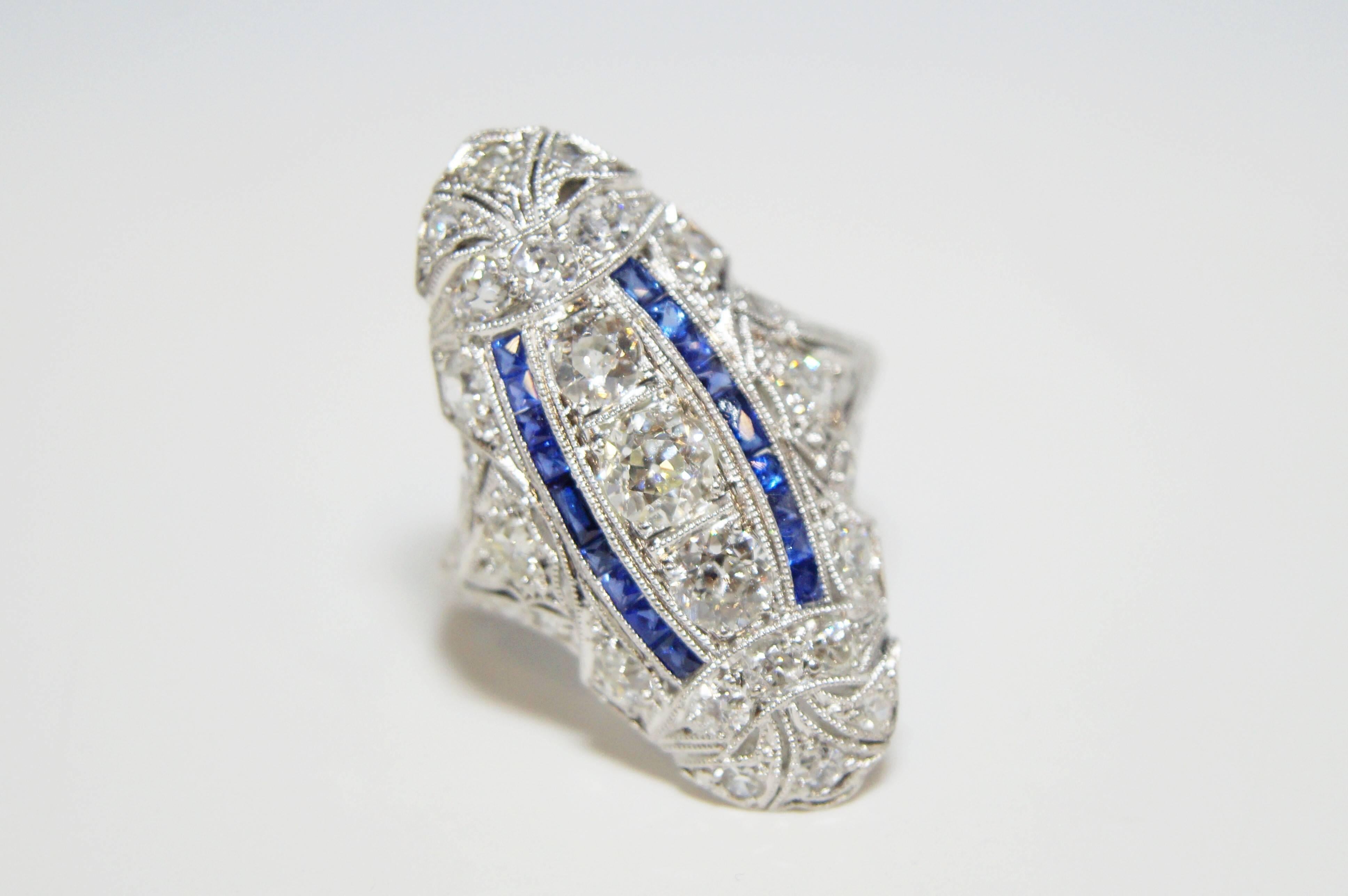 Art Deco Dinner Ring  In Excellent Condition For Sale In New York, NY