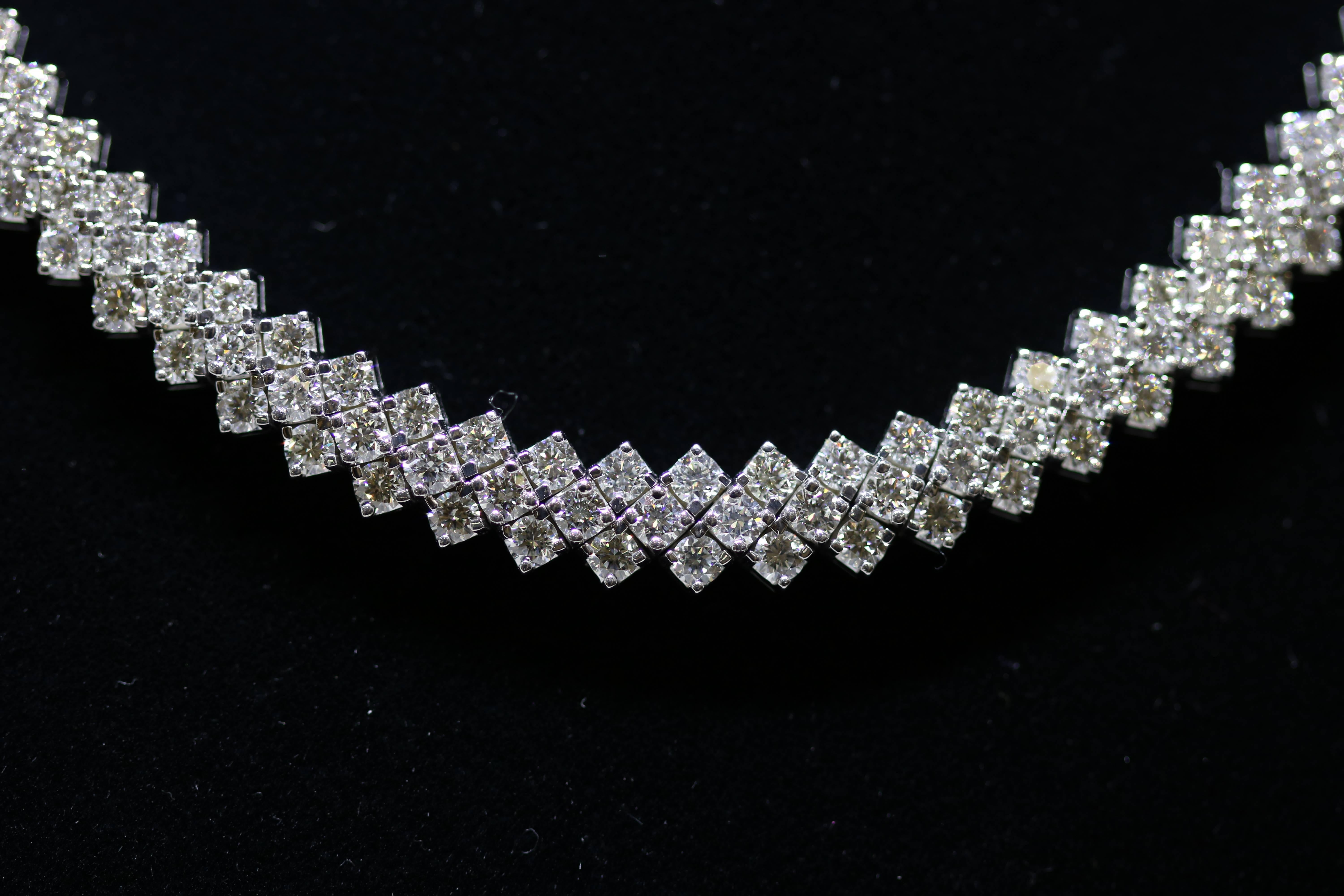 3 row diamond necklace