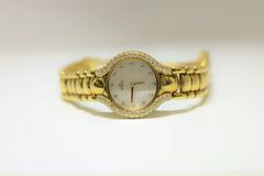 Ebel Beluga Ladies 18 Karat Yellow Gold Diamond Bezel and Dial Watch