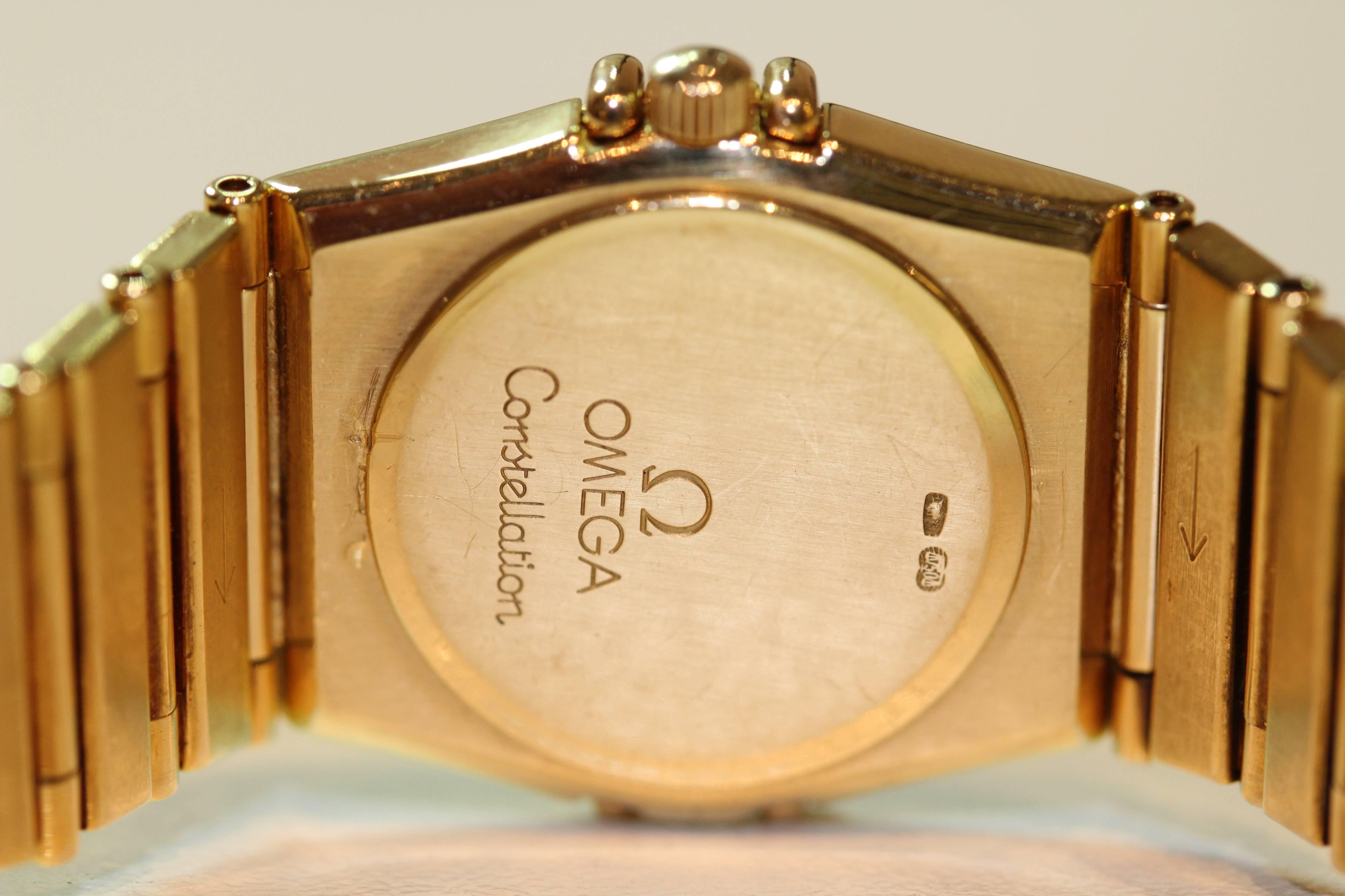 Contemporary Omega Yellow Gold Constellation Quartz Wristwatch