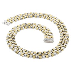 Roberto Coin Appassionata Diamond Basket Weave Collar Necklace