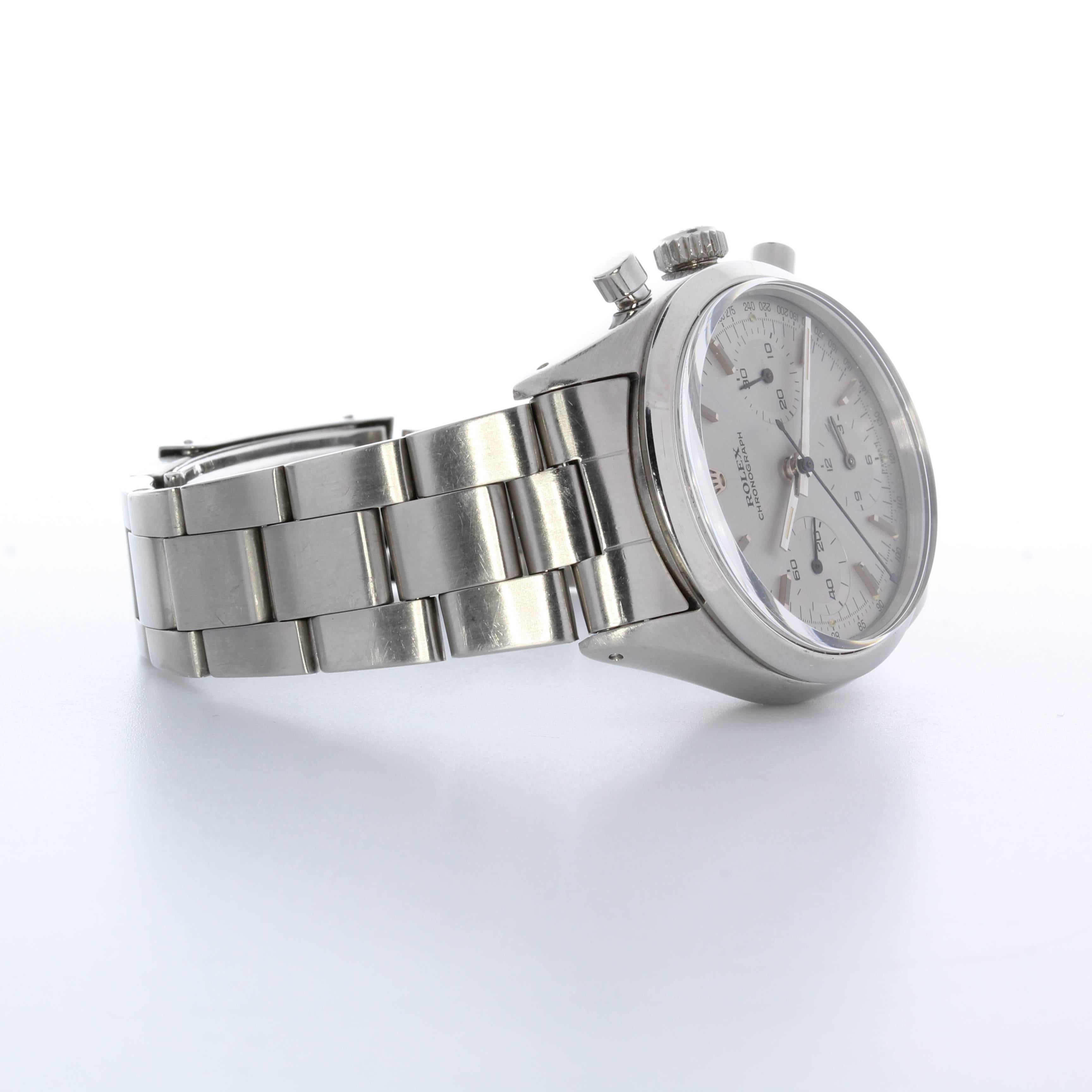 Rolex Stainless Steel Pre Daytona Chronograph wristwatch Ref 6238, circa 1964 3