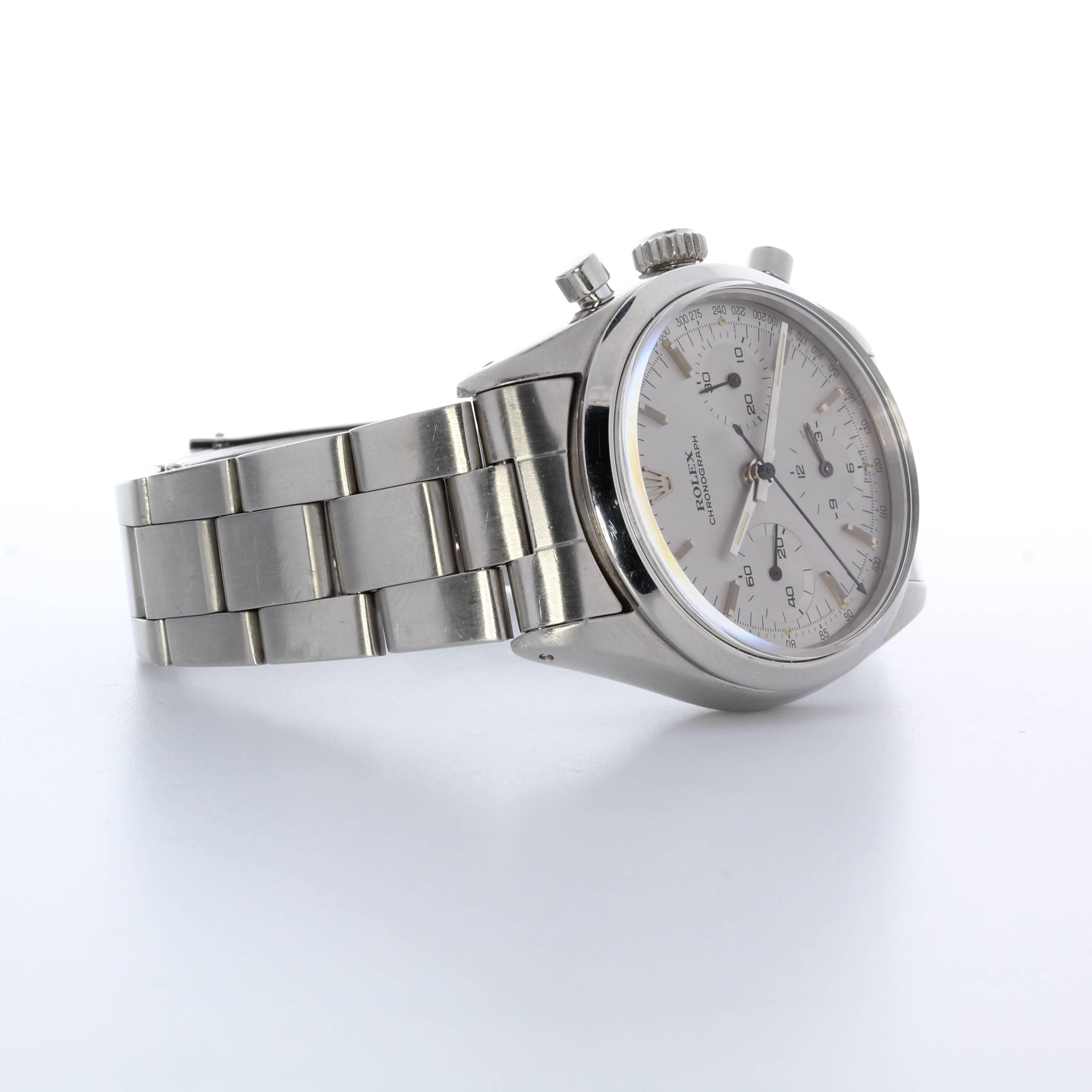 Rolex Stainless Steel Pre Daytona Chronograph wristwatch Ref 6238, circa 1964 4