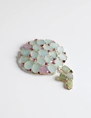 Susan Lister Locke 113.25ct Aquamarine & Pink & Green Sapphire Hydrangea Pendant