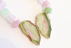 Susan Lister Locke Watermelon Tourmaline and Pink Sapphire Butterfly Necklace