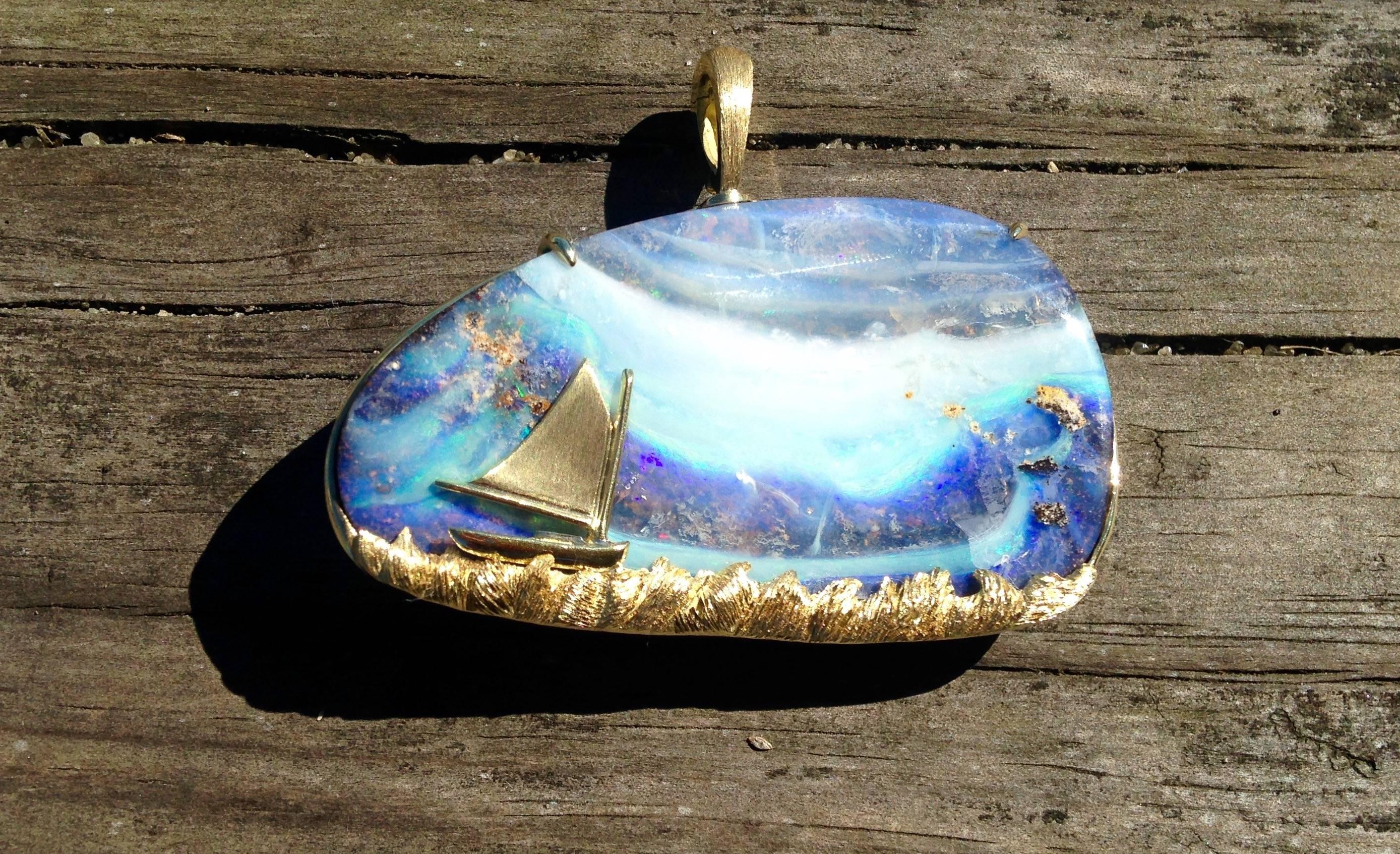 opal wave pendant