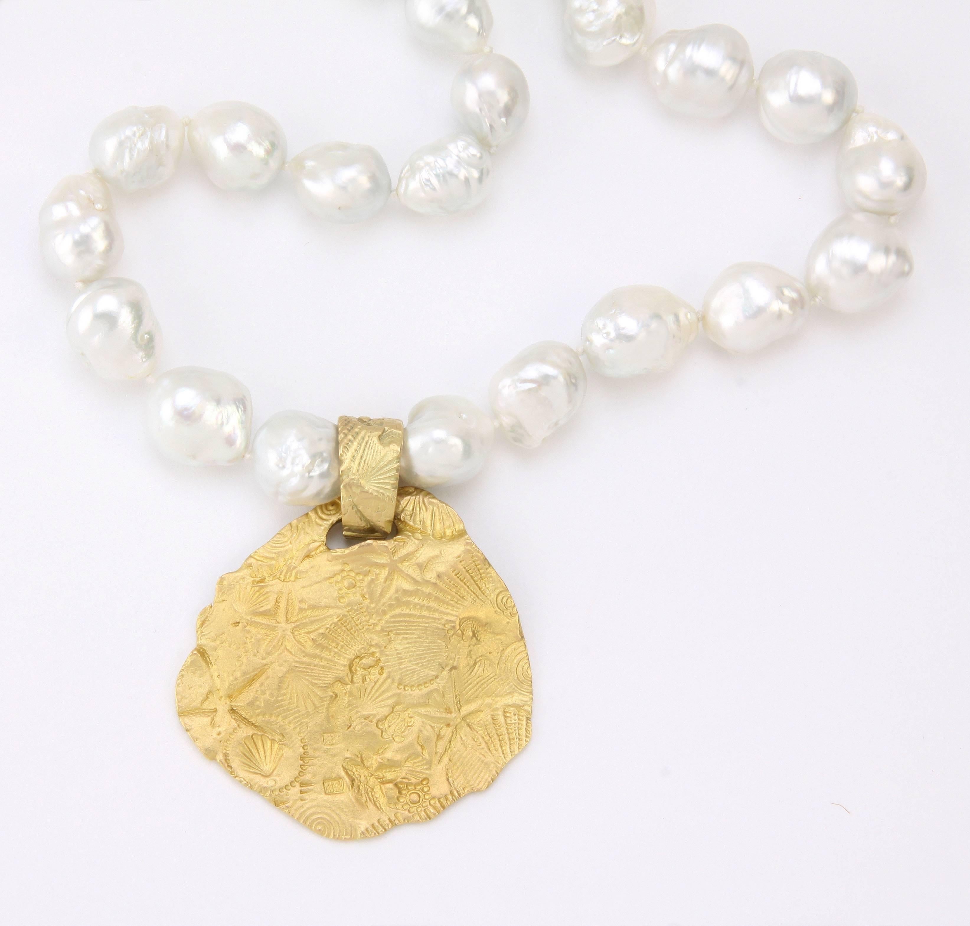 Artisan Susan Lister Locke The 18 Karat Gold Ashley Pendant For Sale