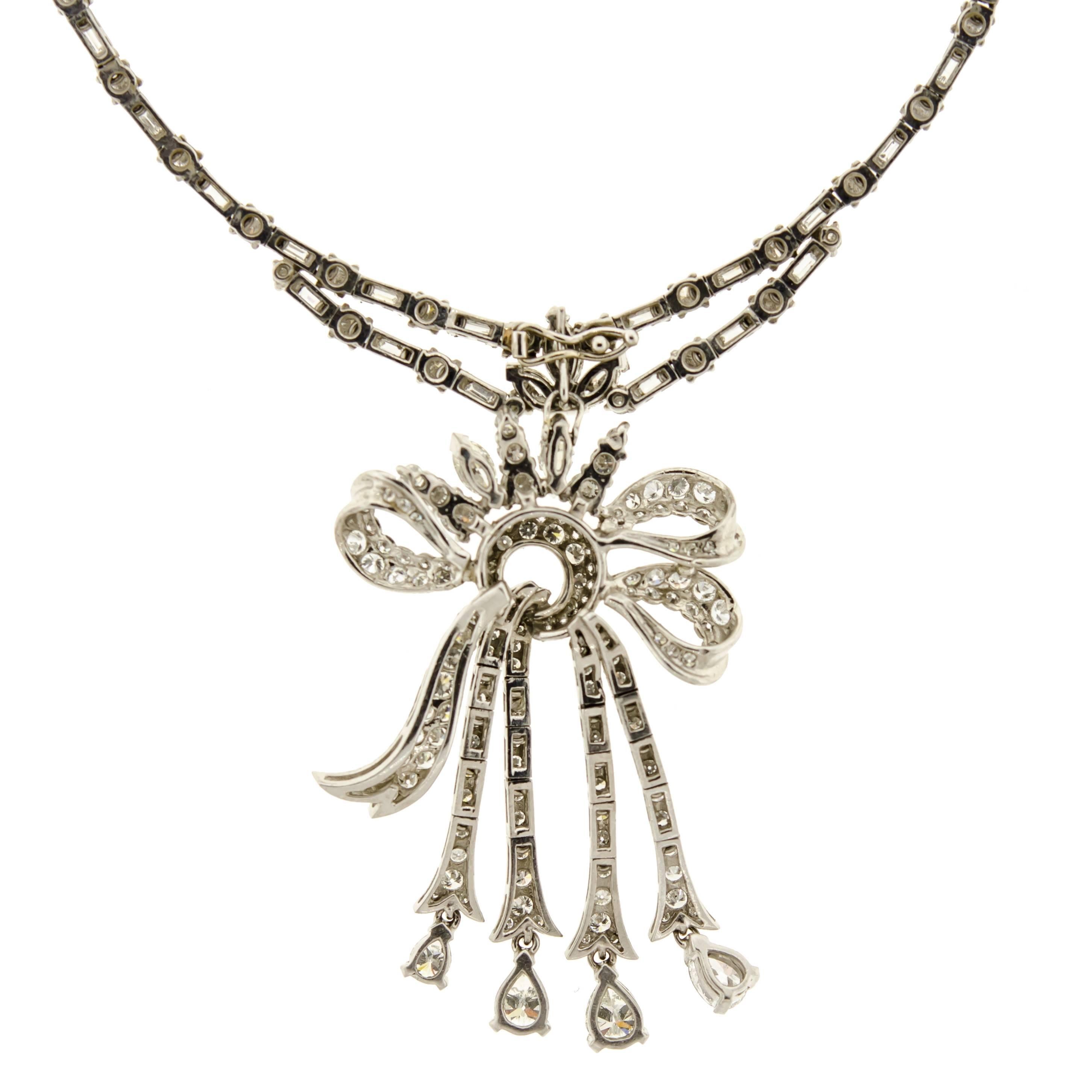 1950's Diamond & Platinum Riviere Necklace  For Sale 1