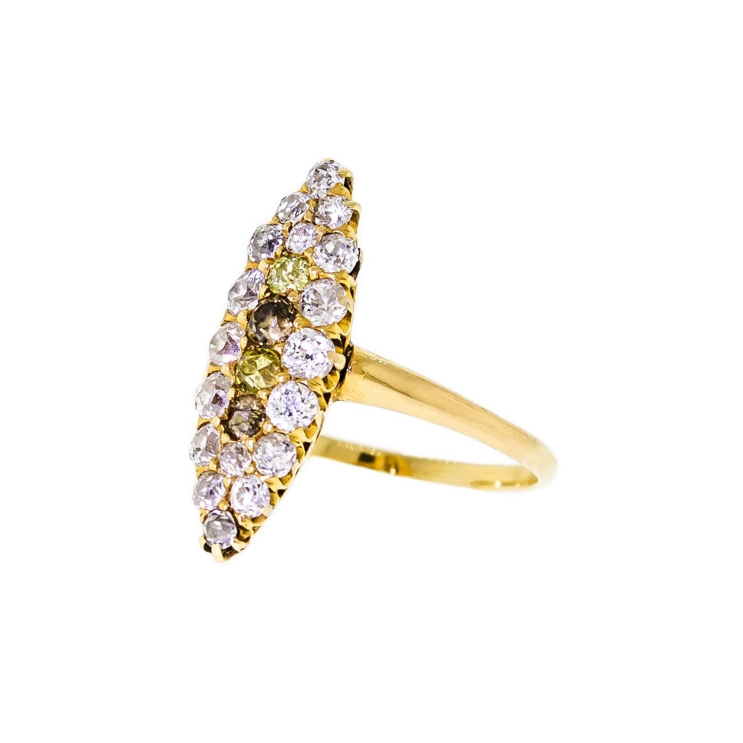 Victorian Sweet Antique Turn of the Century Diamond And Yellow Gold Ring For Sale