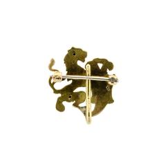 Wonderful Victorian Lion and Shield Watch Pin Brooch