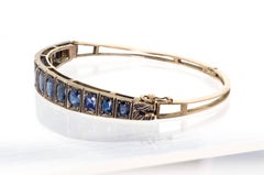 Victorian Sapphire and Silver Hinged Bangle