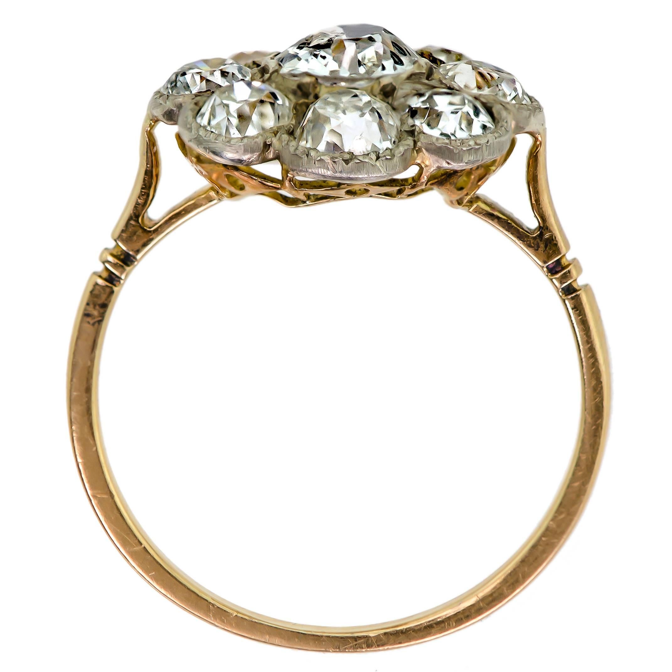 Victorian Diamond and Yellow Gold Cluster Ring 1
